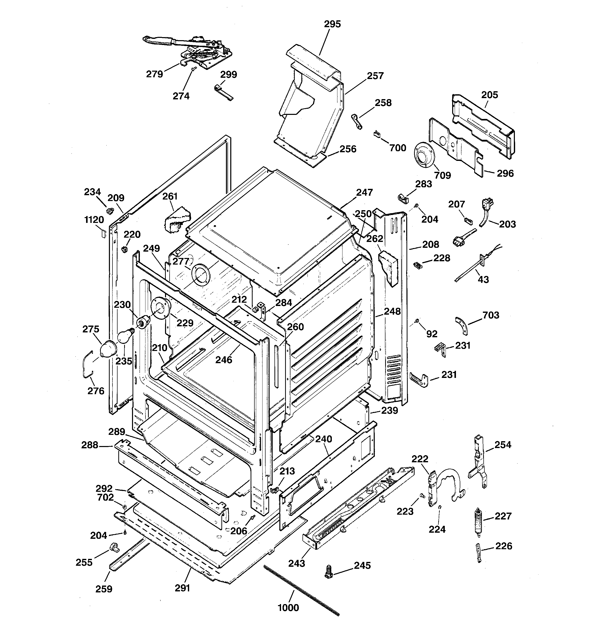 GE JGB250SET1SS body parts diagram