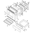 GE JGBP28MEMBBS door & drawer parts diagram