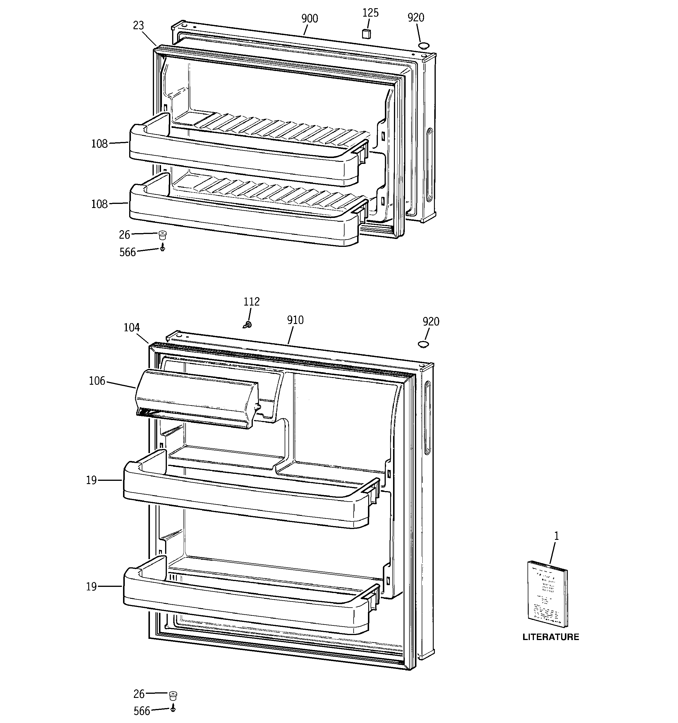 Hotpoint HTR17BBBHRCC doors diagram