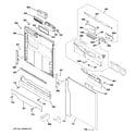 GE GLC4400R40WW escutcheon & door assembly diagram