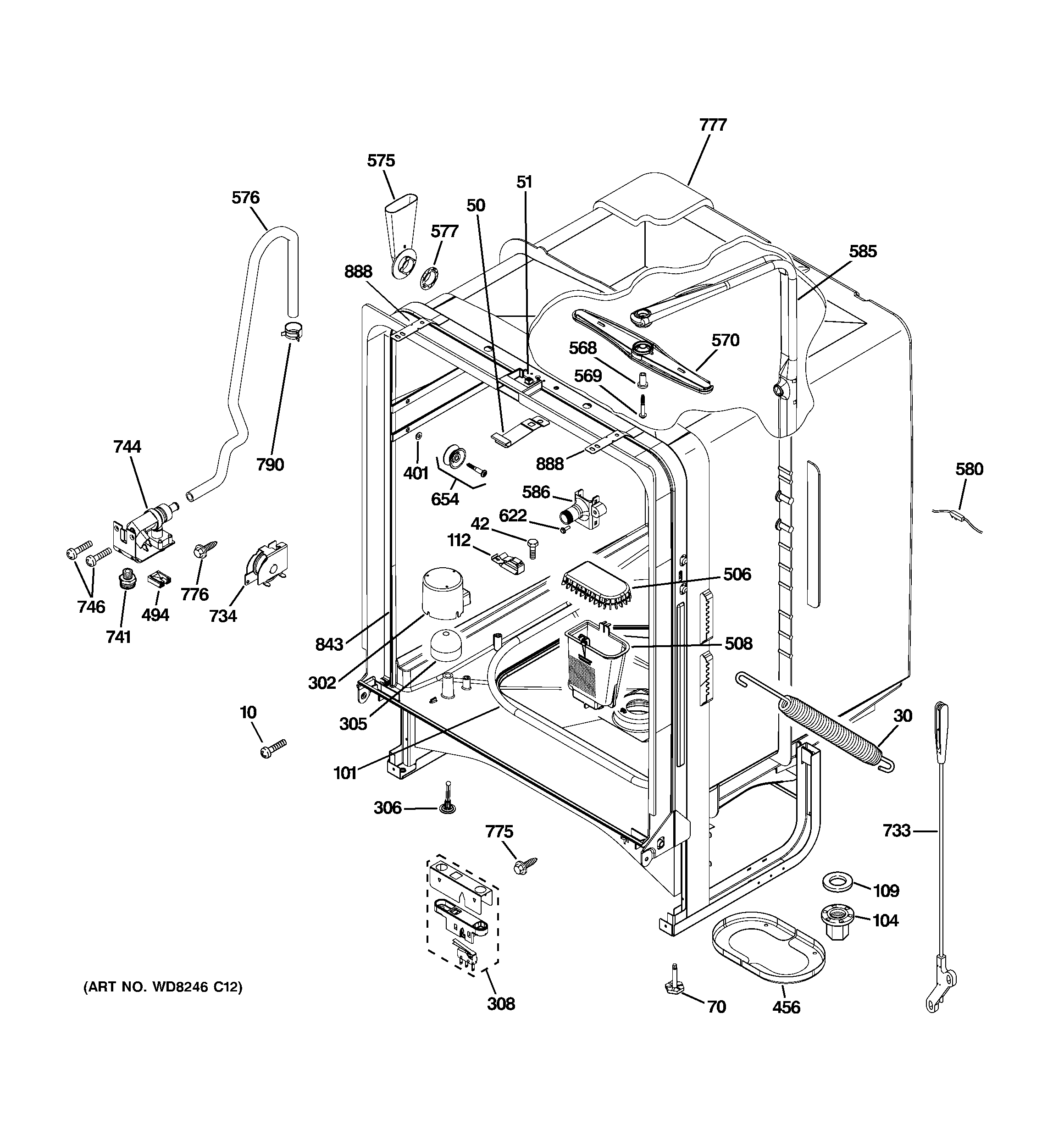 GE GLC4400R40WW body parts diagram