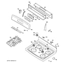 GE JGB281MER4BS control panel & cooktop diagram