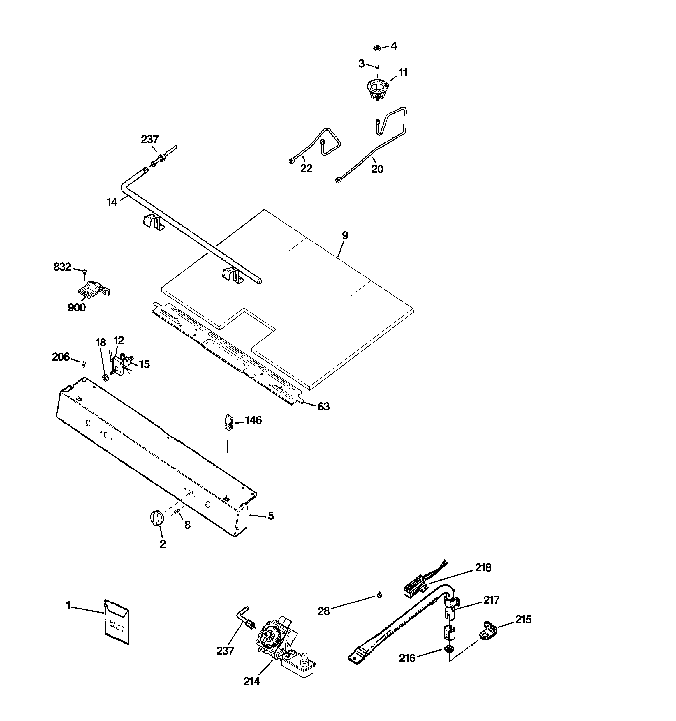 GE JGBS18DEN7BB gas & burner parts diagram