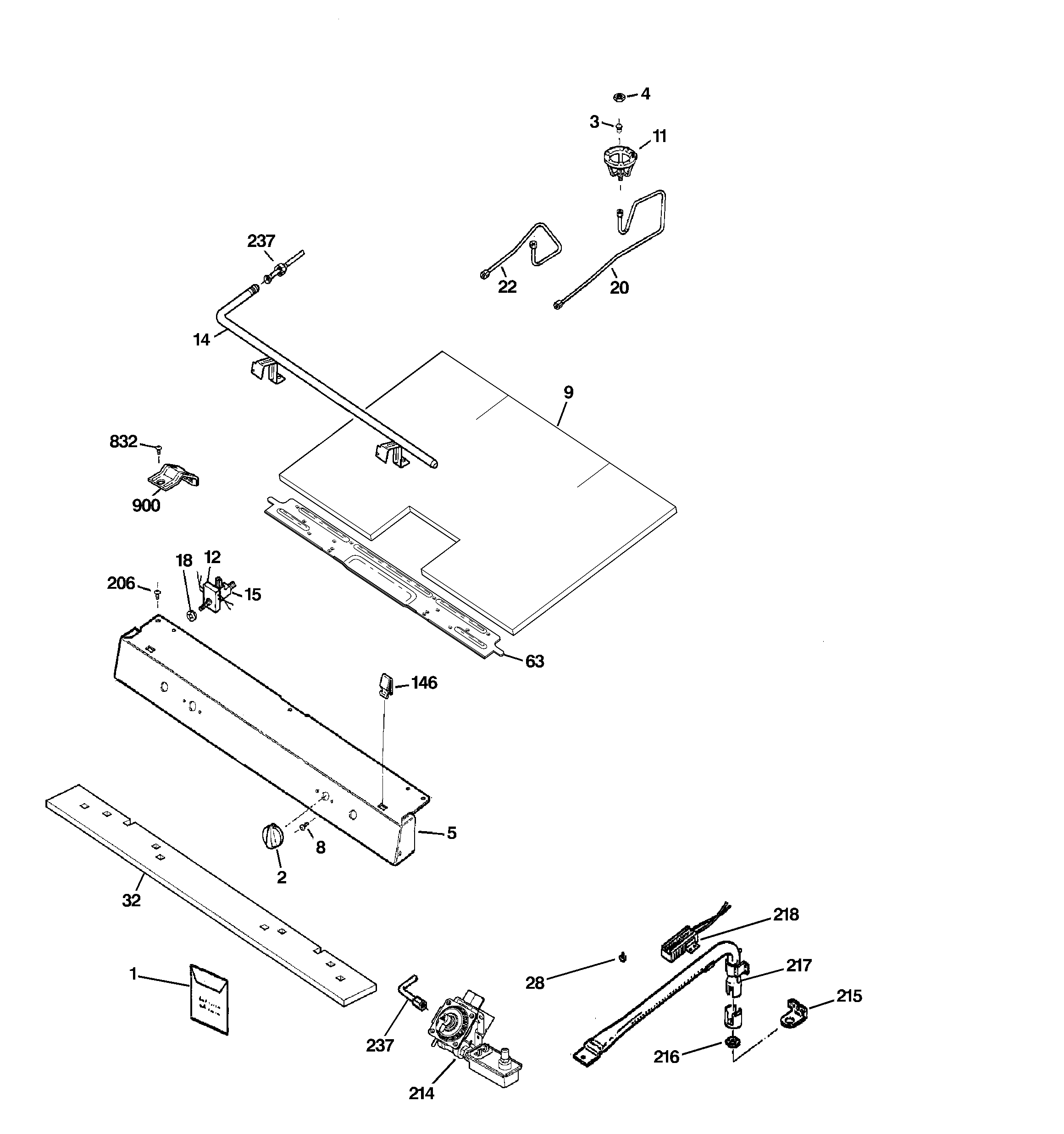 GE JGBS19SER3SS gas & burner parts diagram