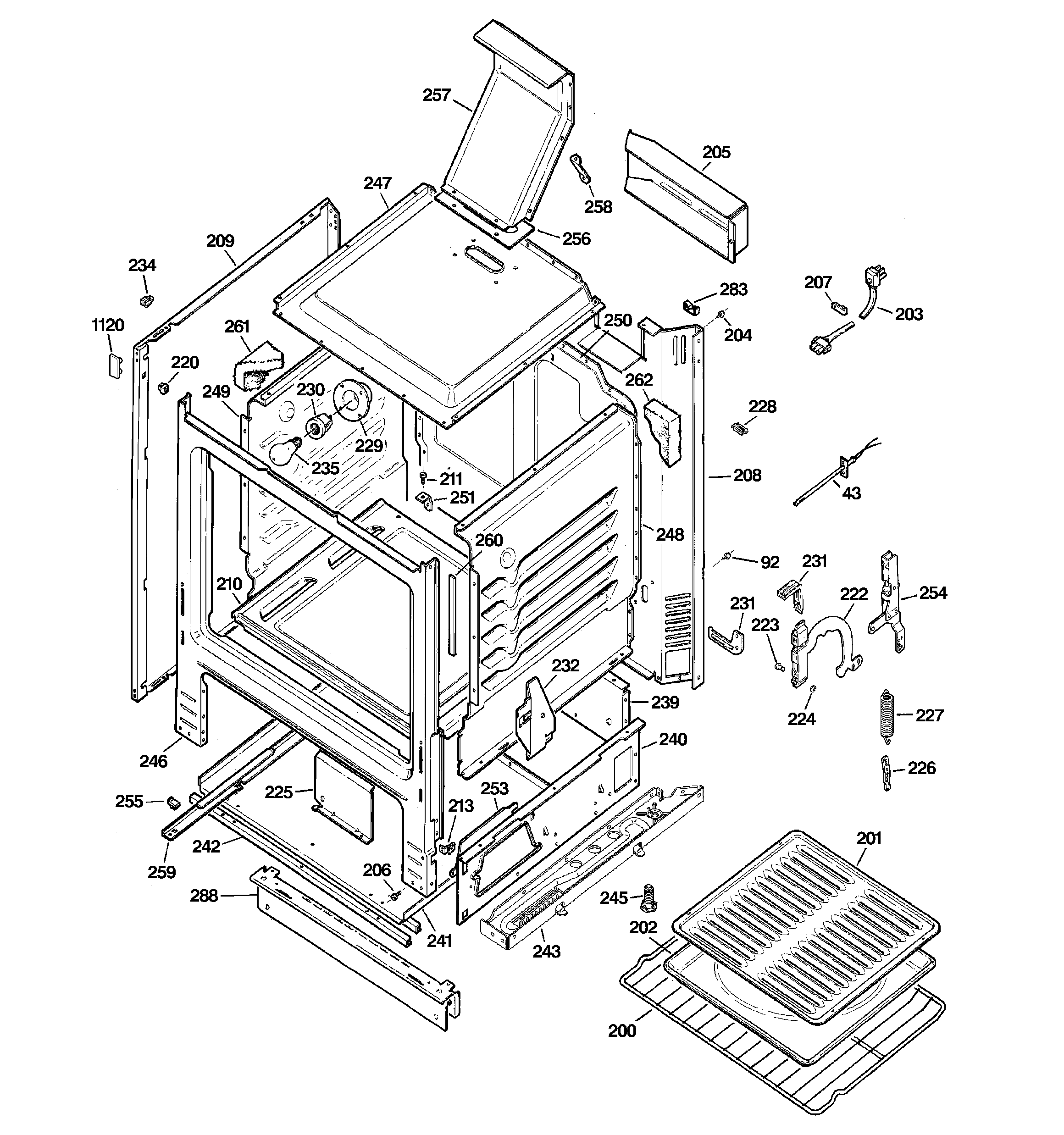 GE JGBS24BEM7CT body parts diagram