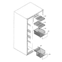 GE GCE21LGYCFWW freezer shelves diagram