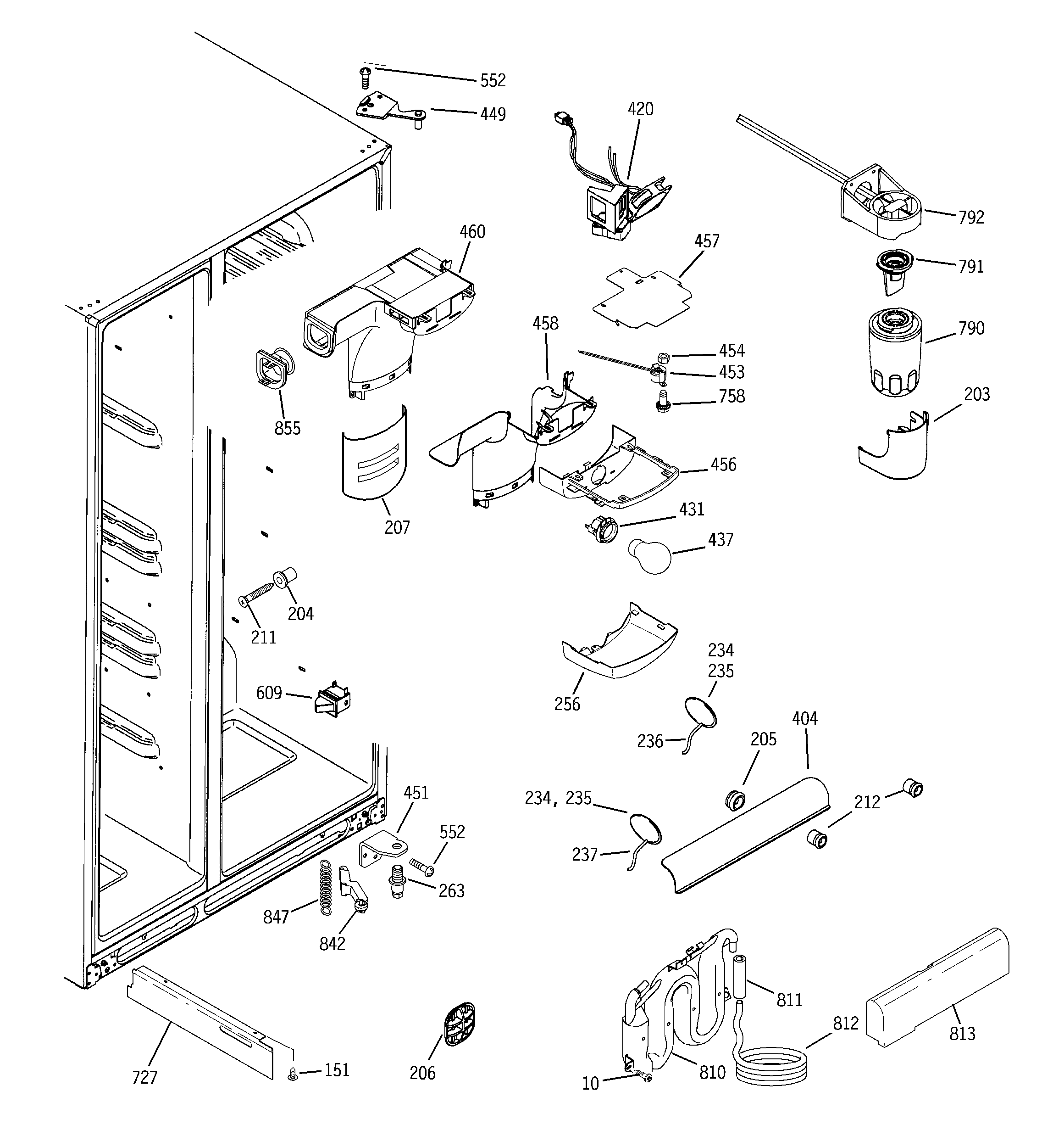 GE GIE21LGYCFKB fresh food section diagram