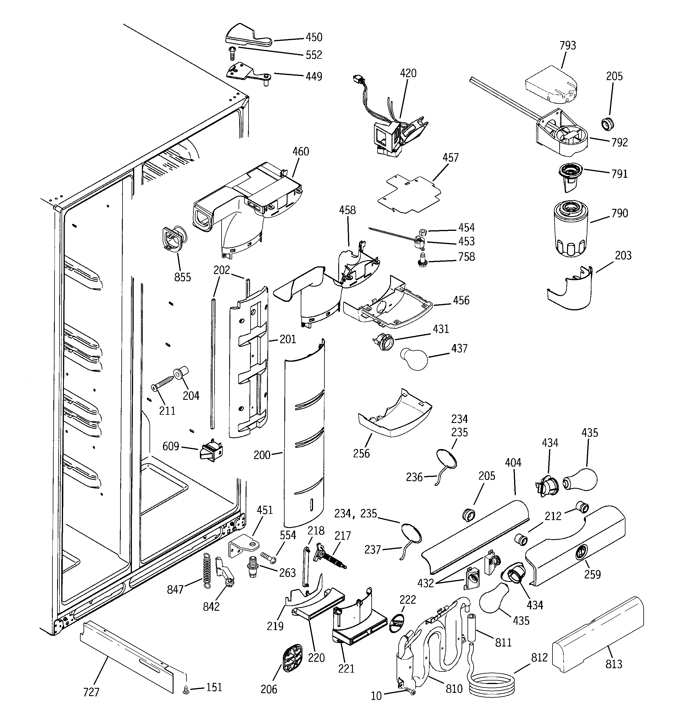 GE PCU23TGXEFSS fresh food section diagram