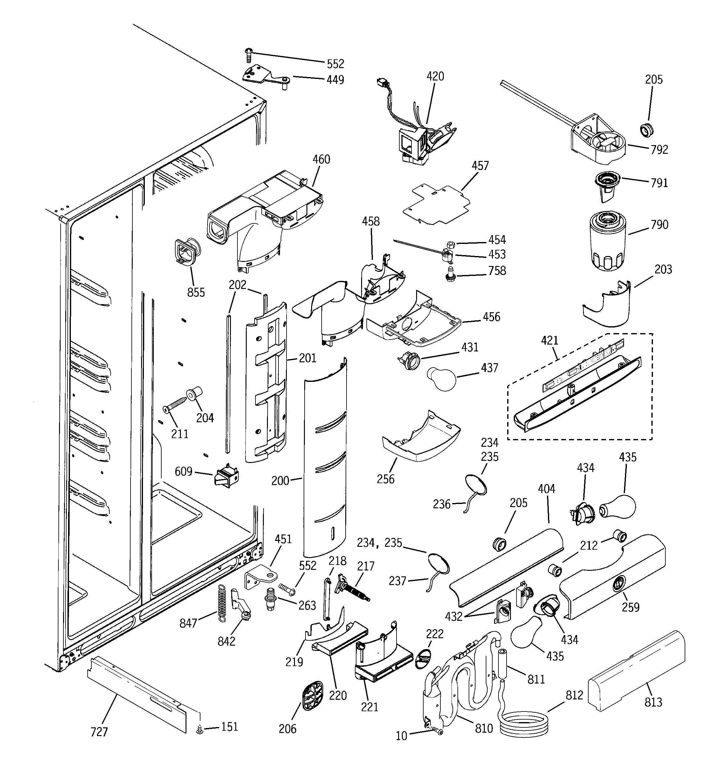 GE PIE23NGTLFKB fresh food section diagram