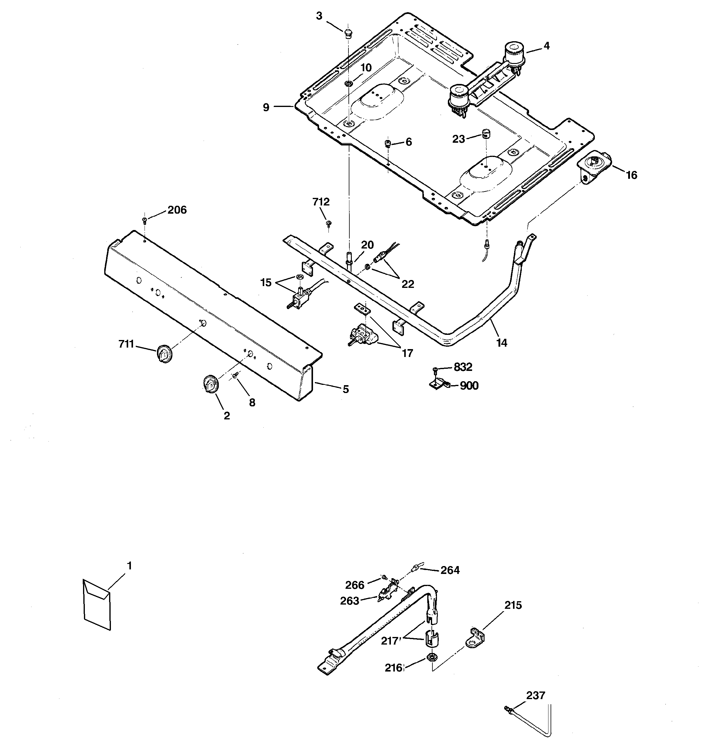 GE AGBS300PK6BB gas & burner parts diagram