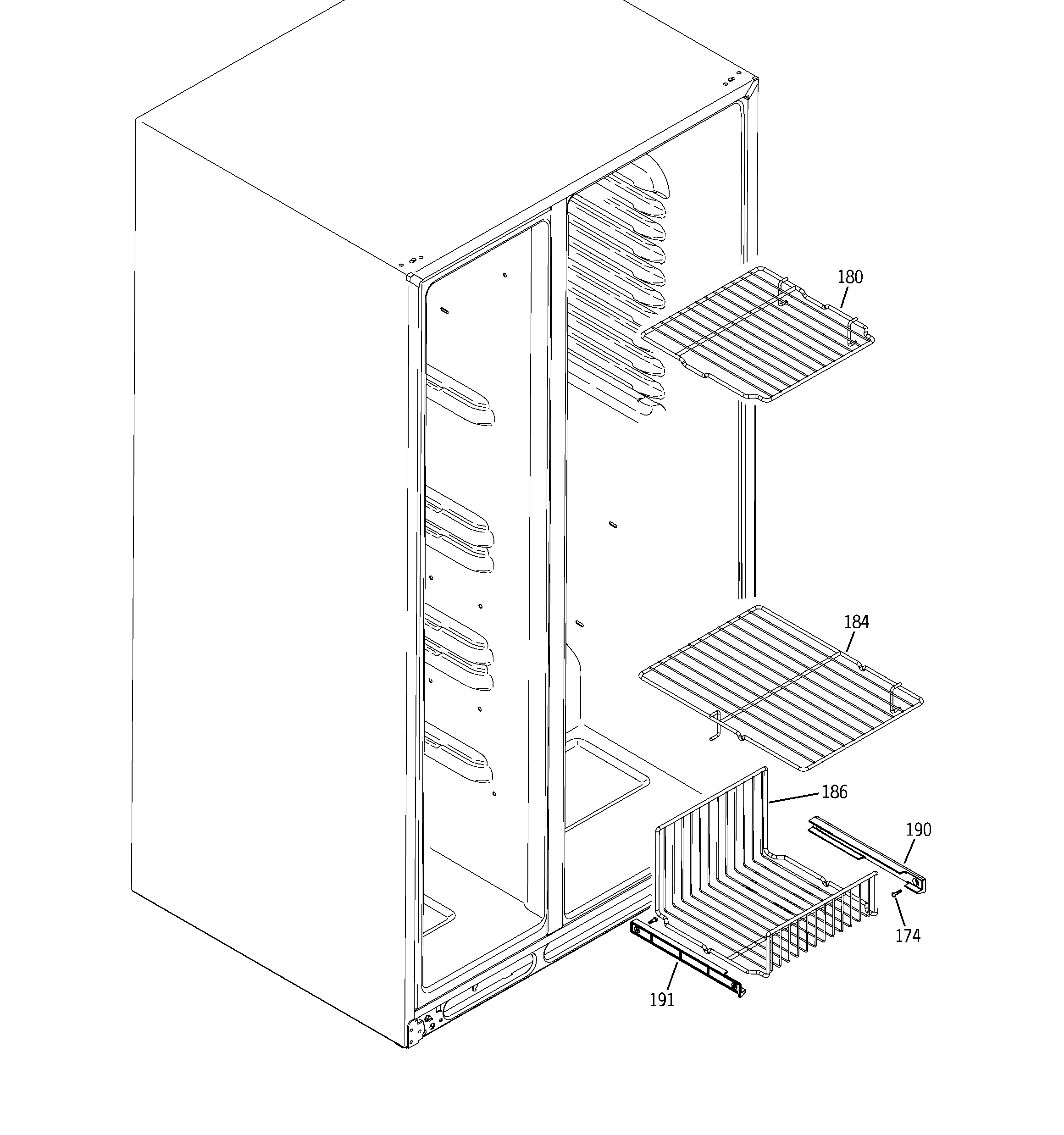 GE GSHS5KGXDCSS freezer section diagram