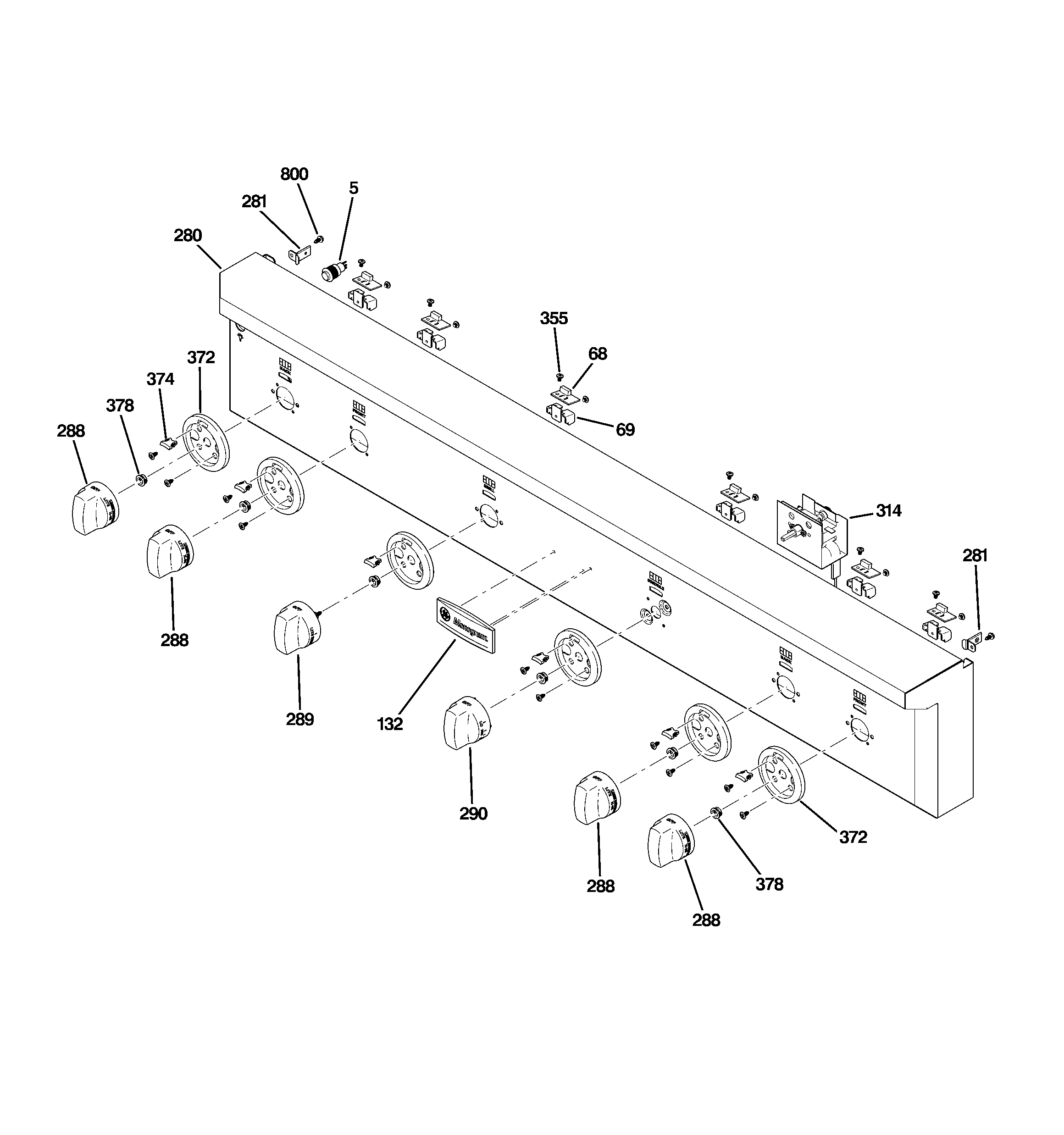 GE ZGU484NGP5SS control panel diagram