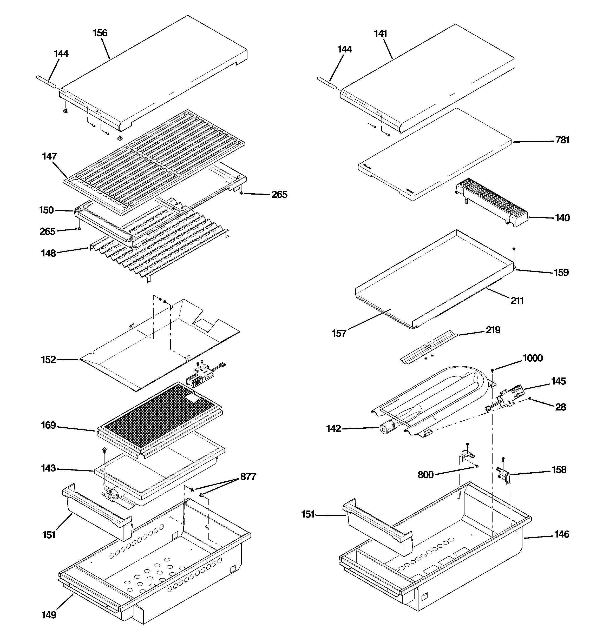 GE ZGU484NGP5SS grill & griddle assembly diagram