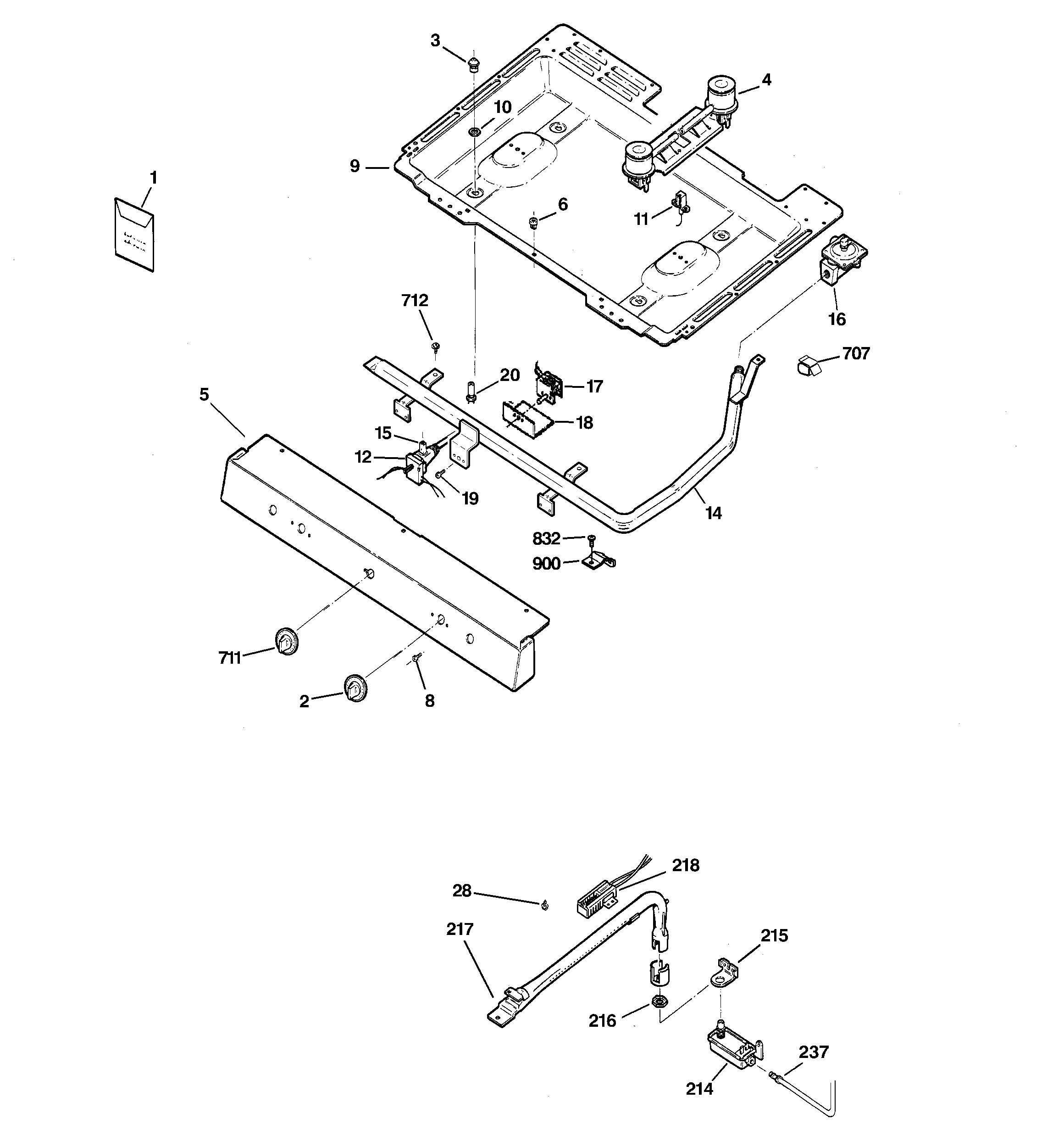 Hotpoint RGB524PET1CT gas & burner parts diagram