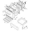 Hotpoint RGB790DER2WW door & drawer parts diagram