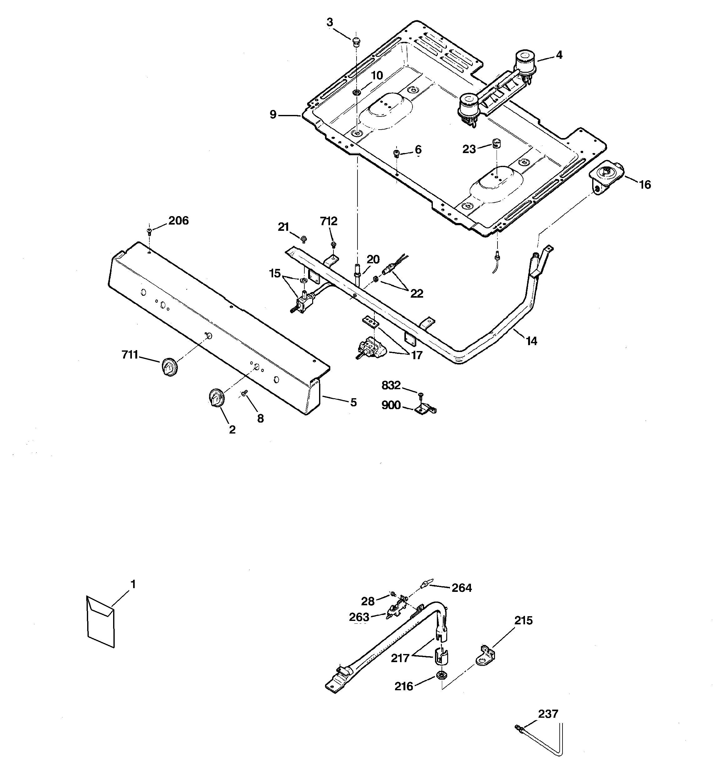 Kenmore 36270250606 gas & burner parts diagram