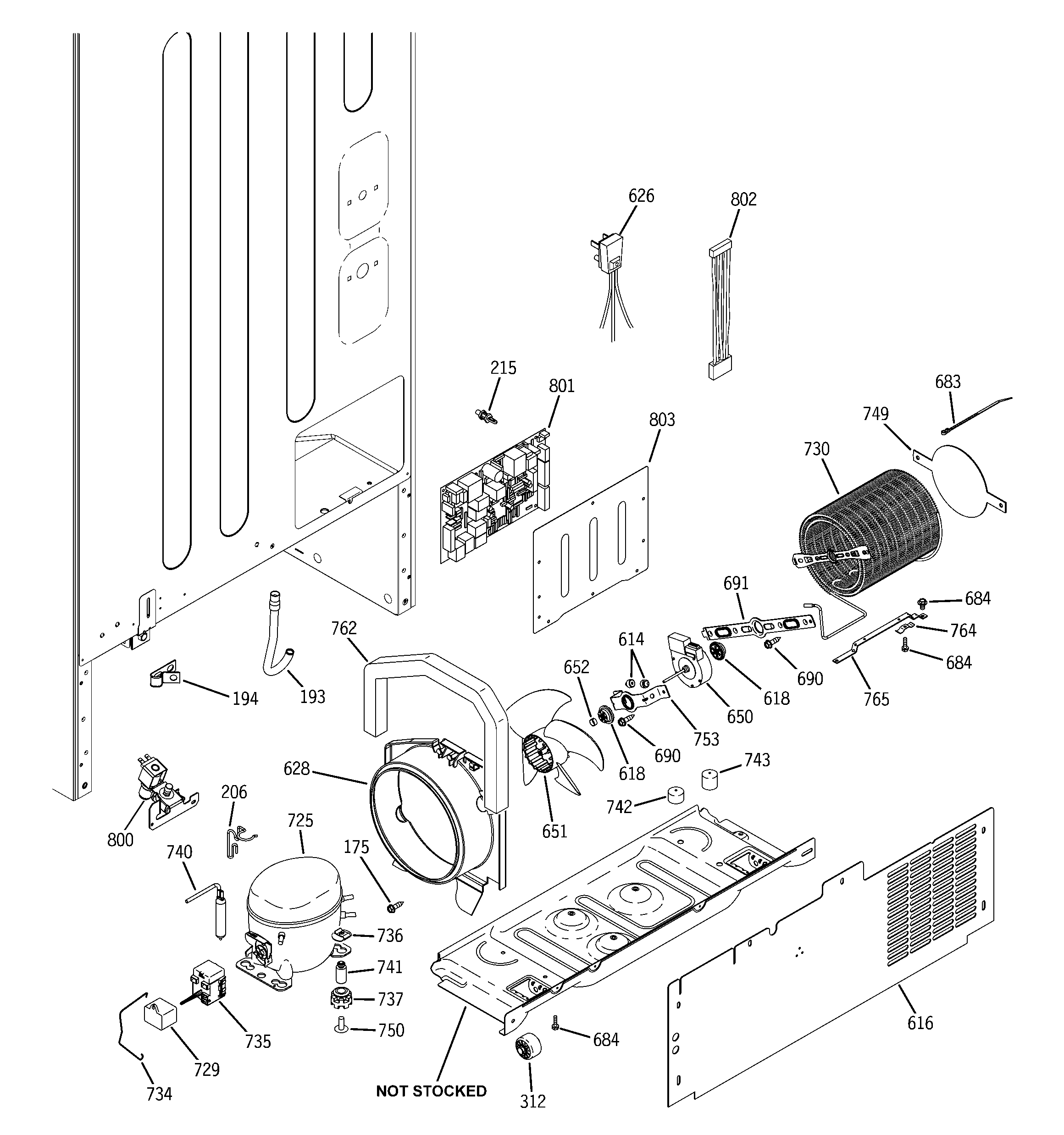 GE GDSC3KCYCWW machine compartment diagram