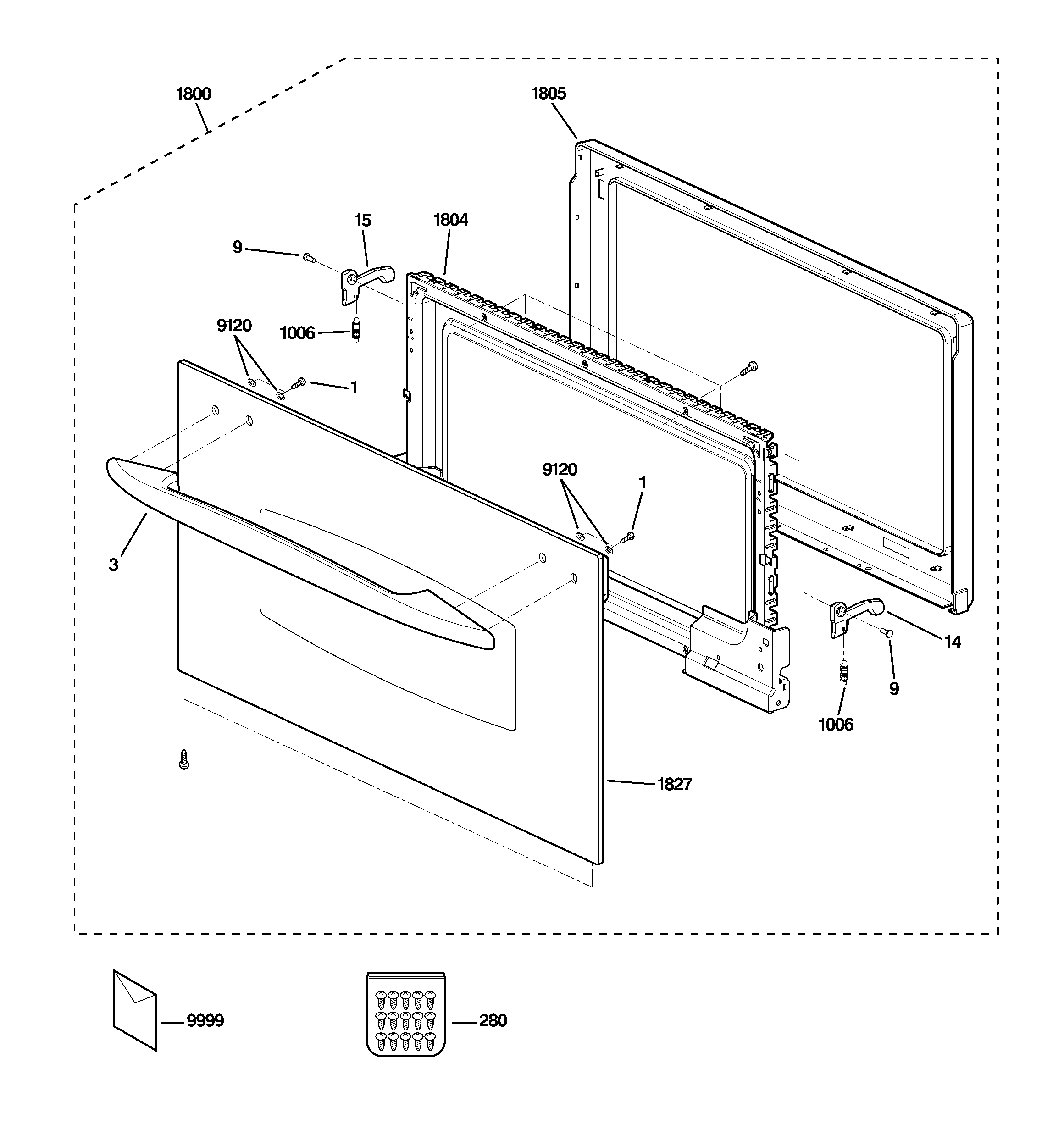 GE SCB1001KSS02 door parts diagram