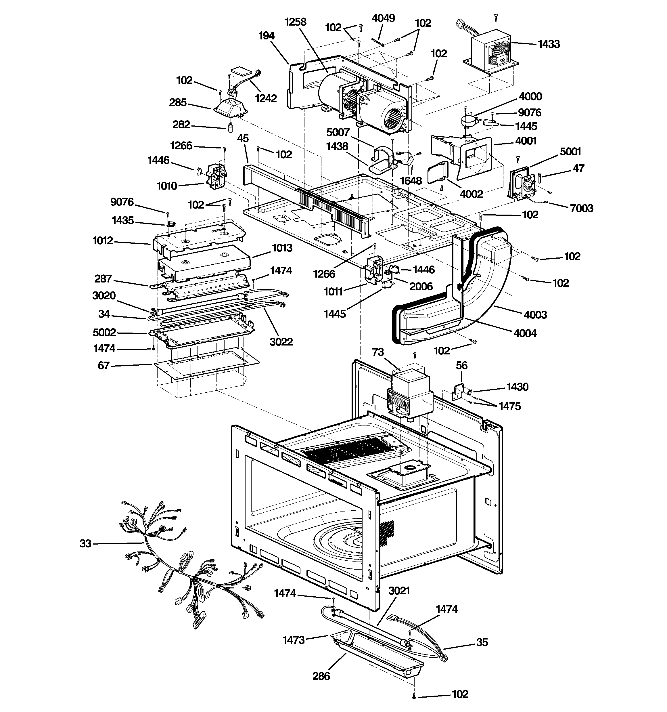 GE SCB1001KSS02 interior parts (2) diagram