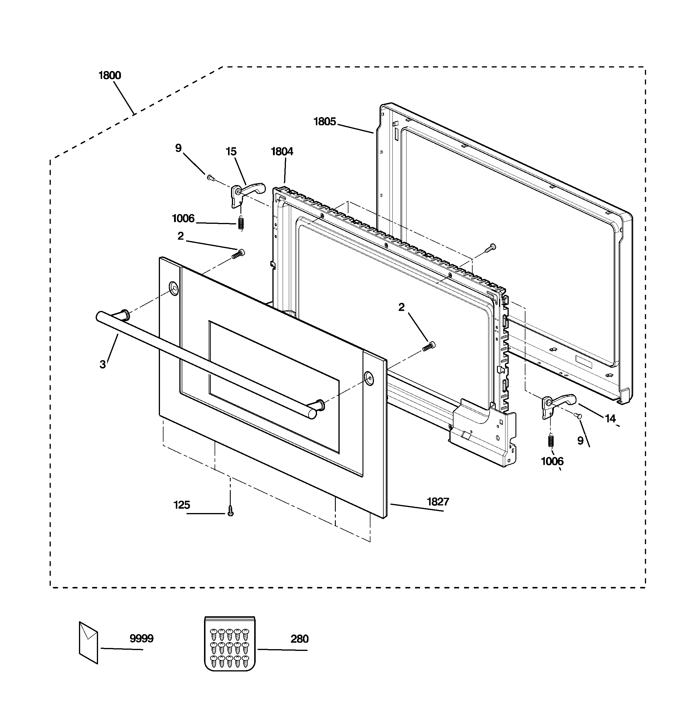 GE ZSC1000KBB01 door parts diagram