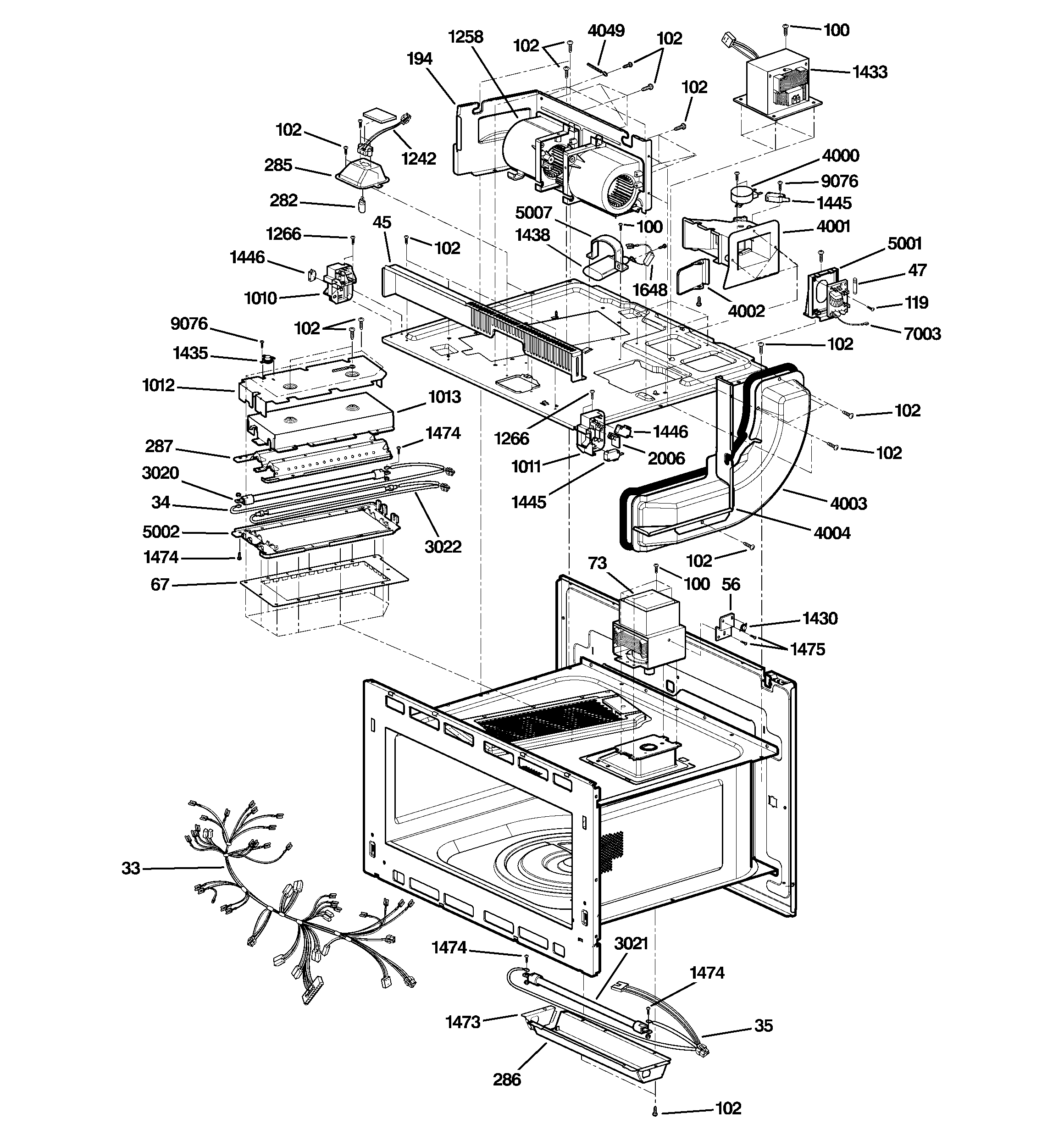 GE ZSC1000KBB01 interior parts (2) diagram