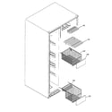 GE GCE23LHYCFWW freezer shelves diagram