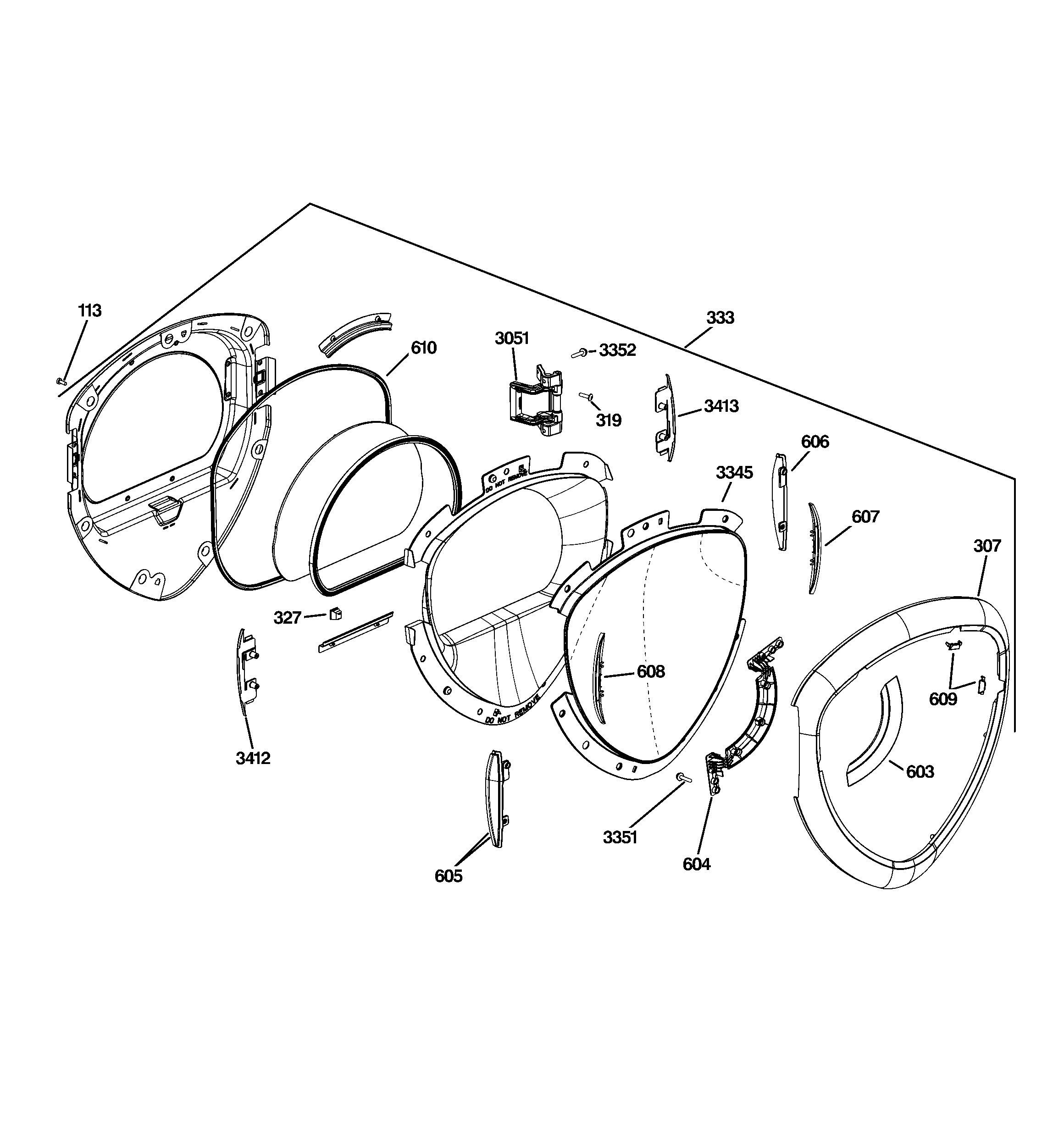 GE PFDN445GL1MG door diagram