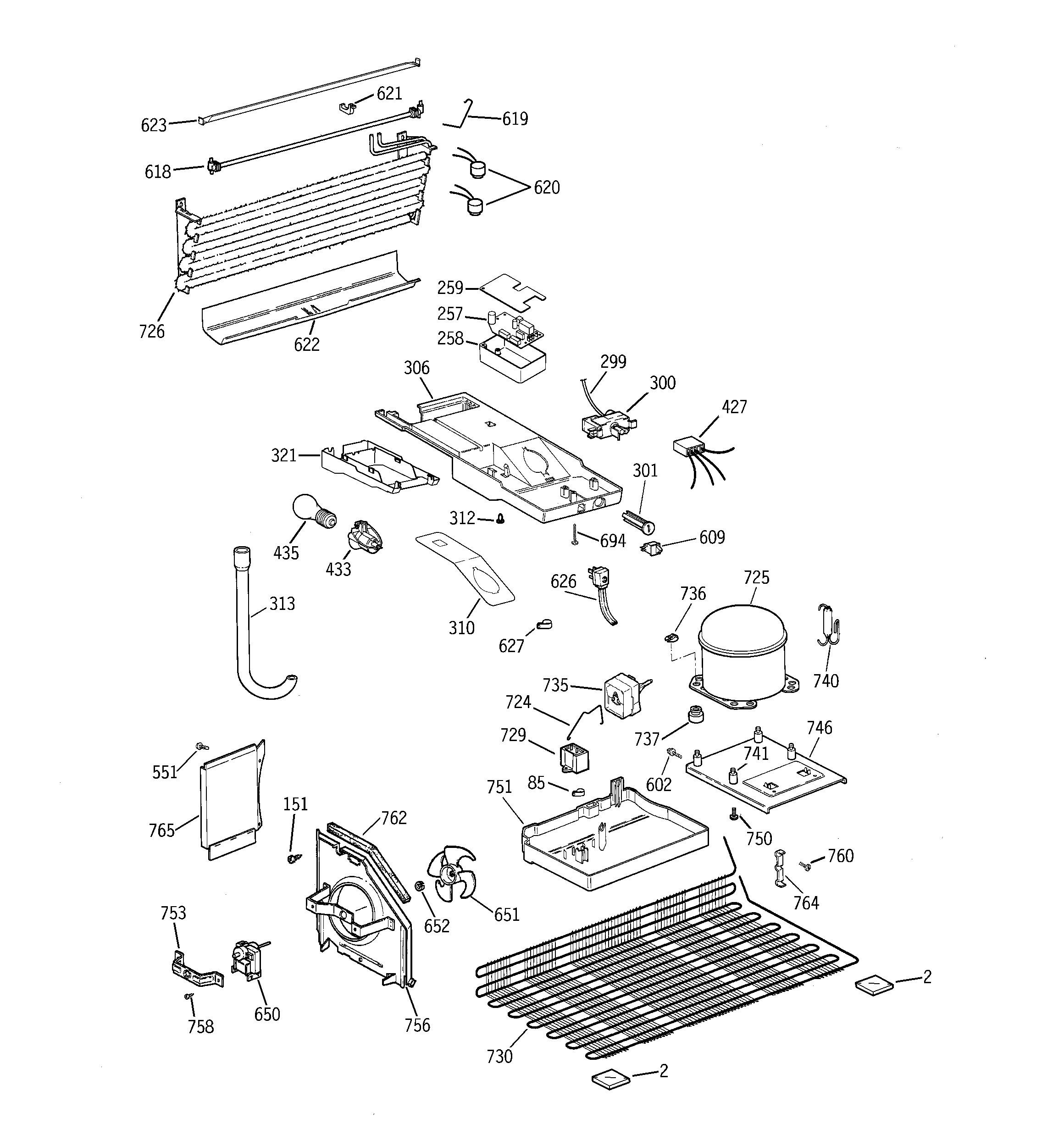 GE GTH18HCB4RBB unit parts diagram