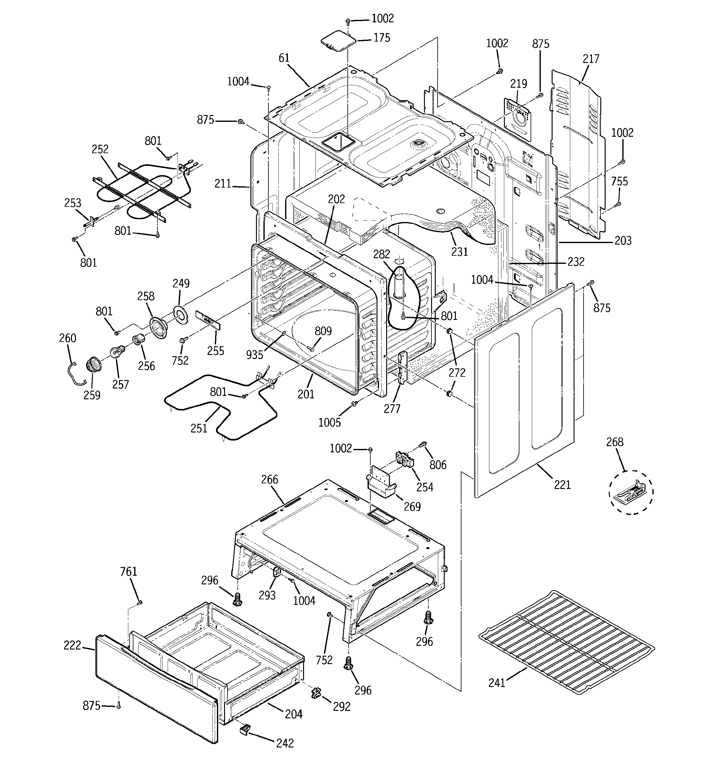 GE JBP23SP2SS body parts diagram