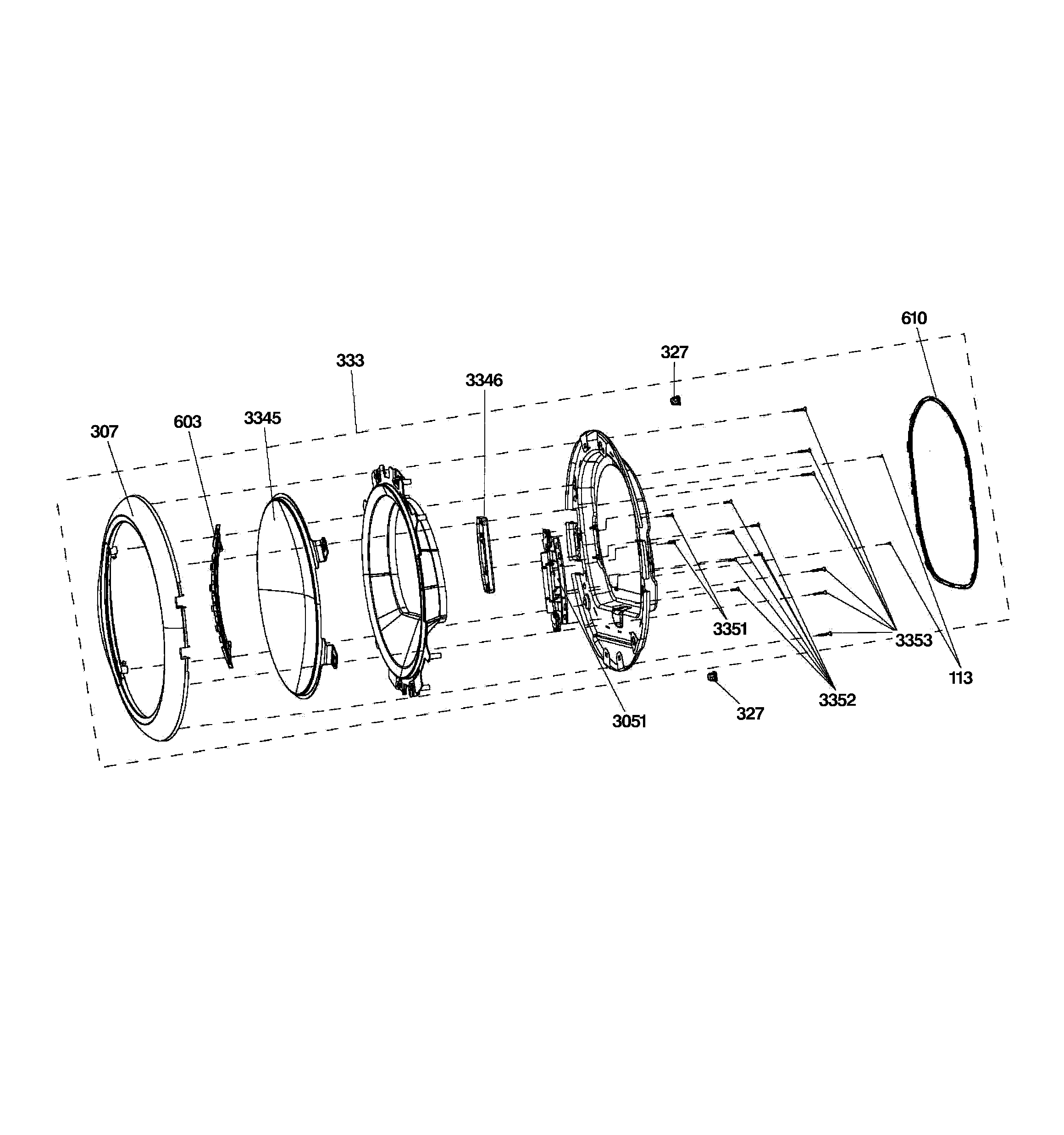GE GFDS355GL0BB door diagram