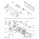 GE GTDP301EL0WS backsplash, blower & motor assembly diagram
