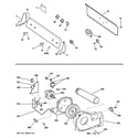 GE GTDP301EL1WS backsplash, blower & motor assembly diagram