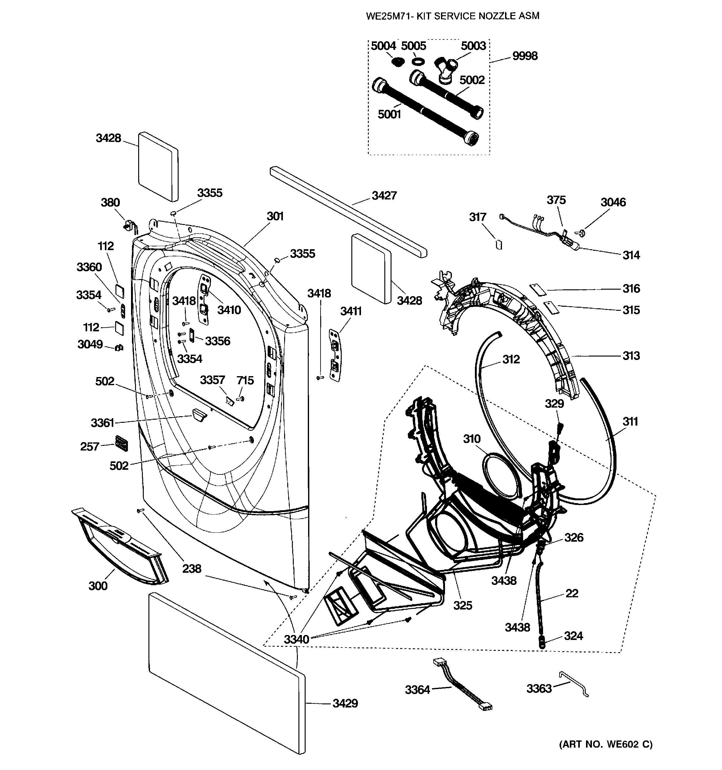 GE PFDS455GL0MV front panel diagram