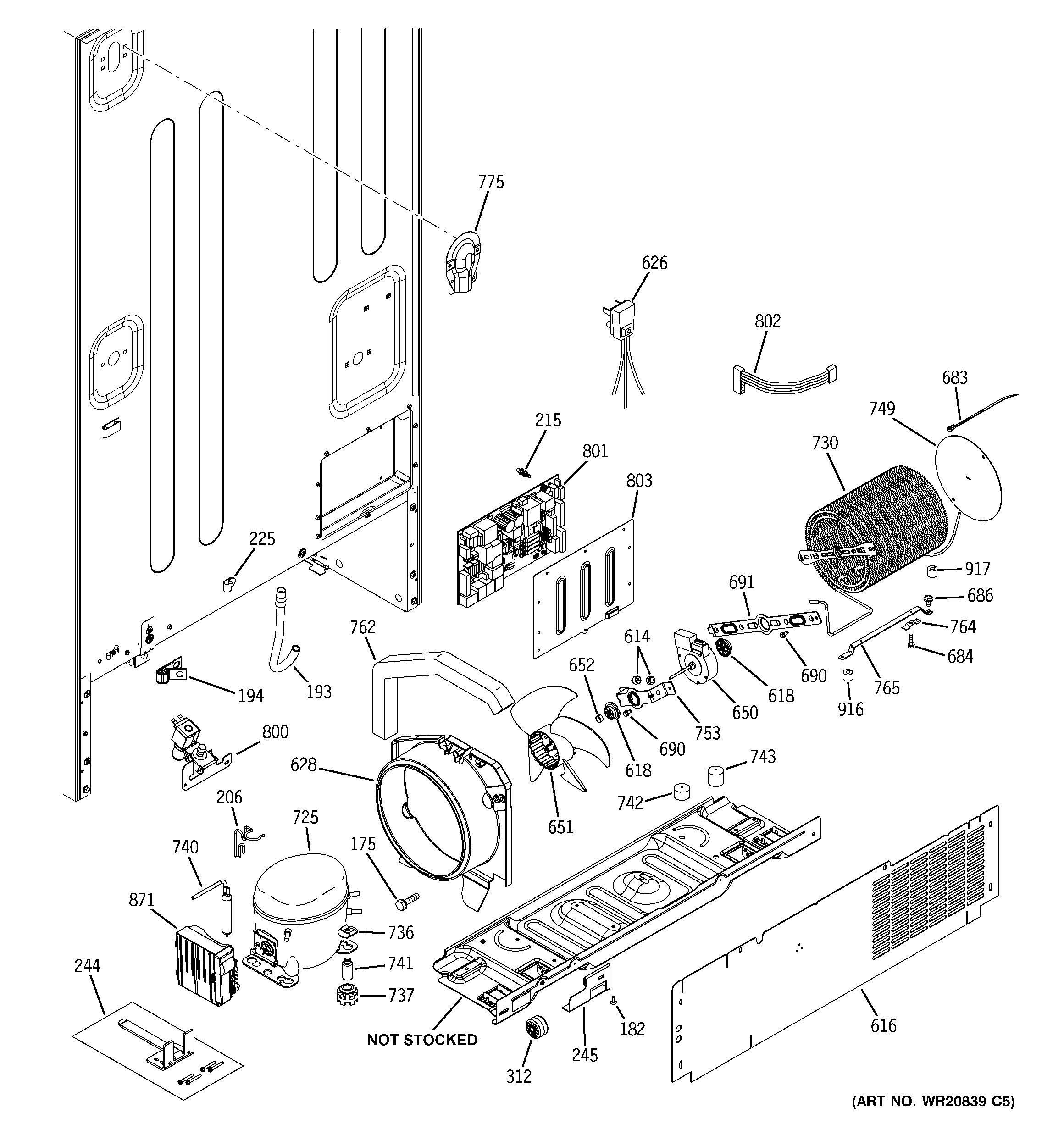 GE PFCS1RKZASS machine compartment diagram