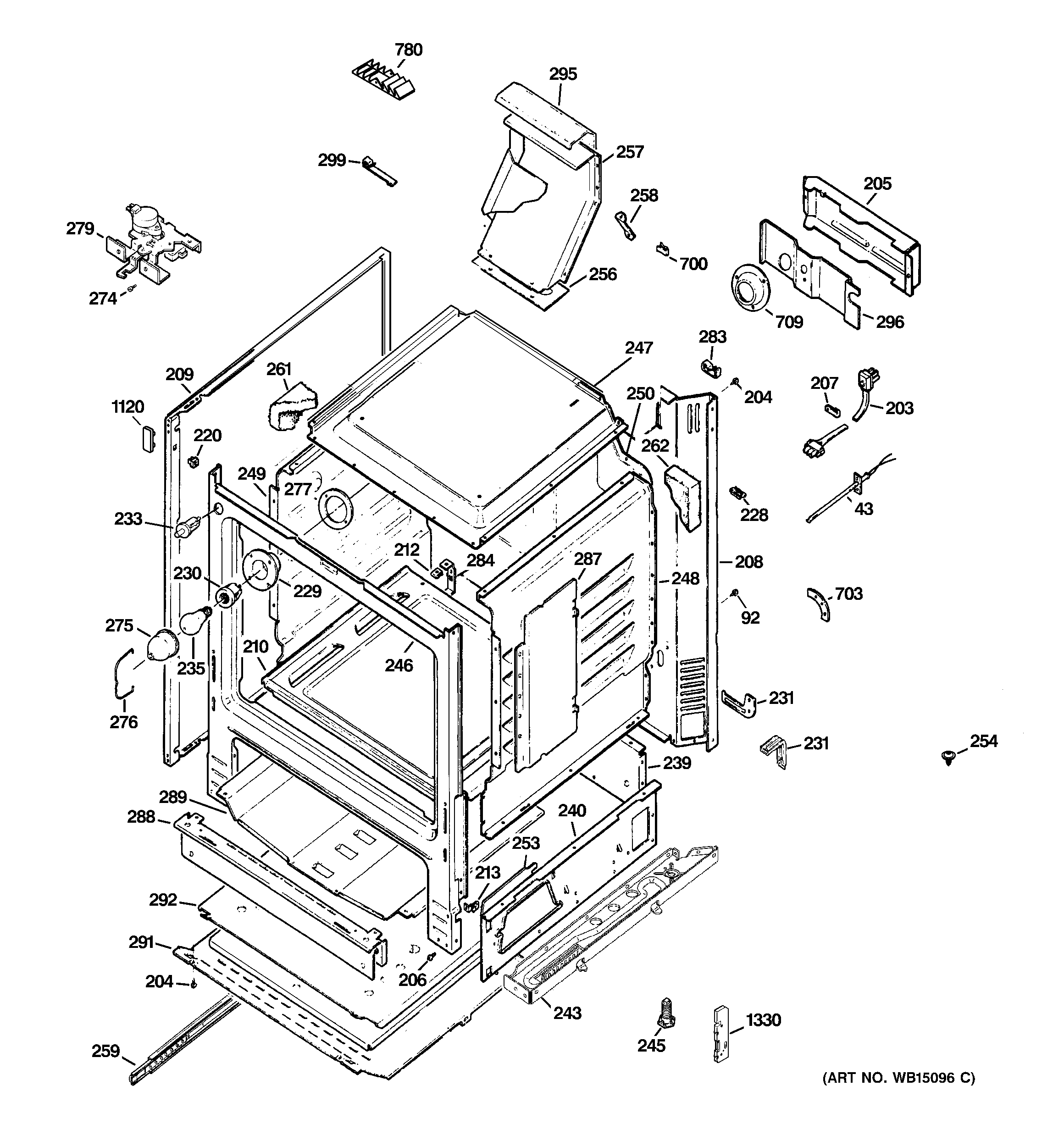 GE PGB900DET1BB body parts diagram
