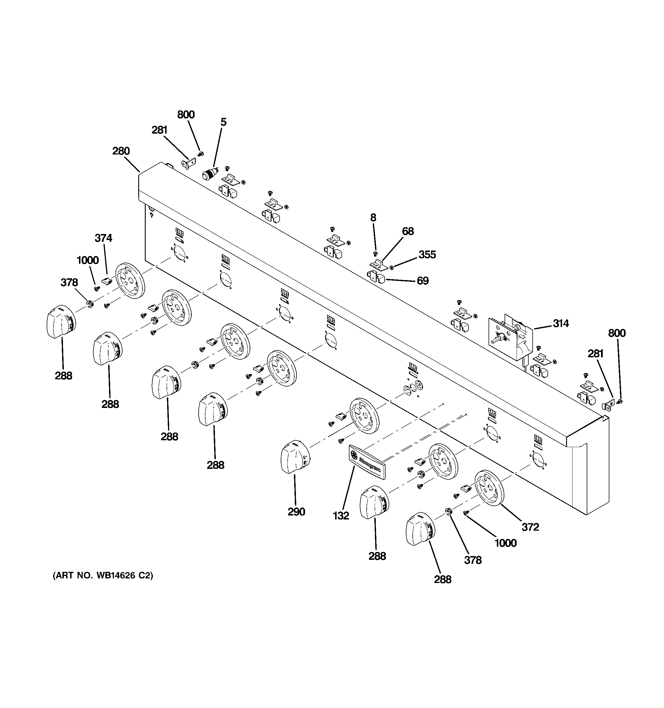 GE ZGU486NDP5SS control panel diagram