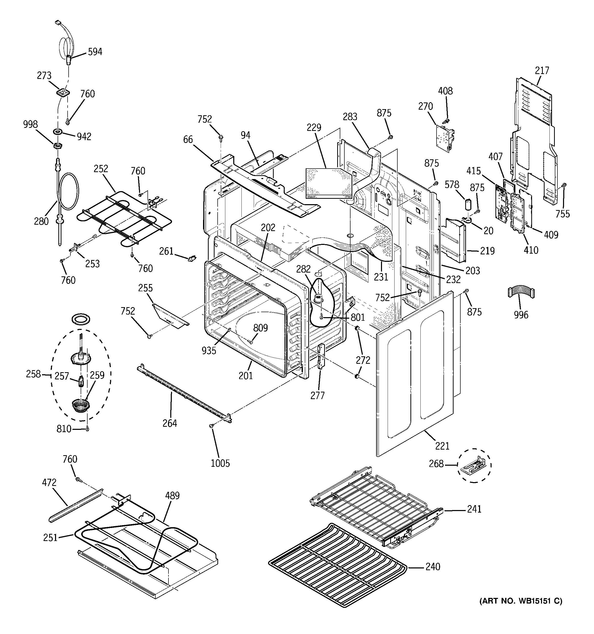 GE PB920DT1BB body parts diagram