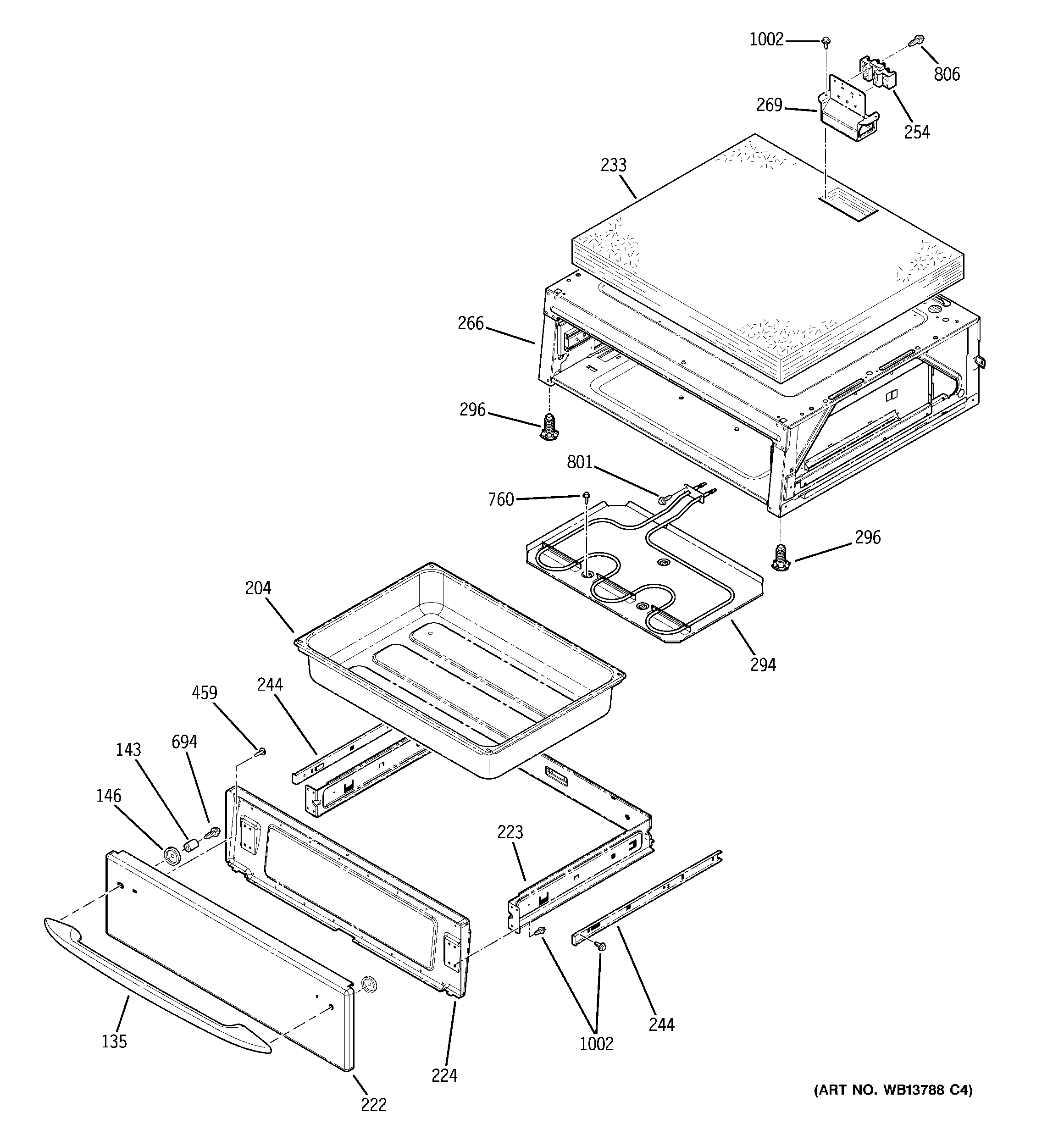 GE PB920DT1BB warming drawer diagram