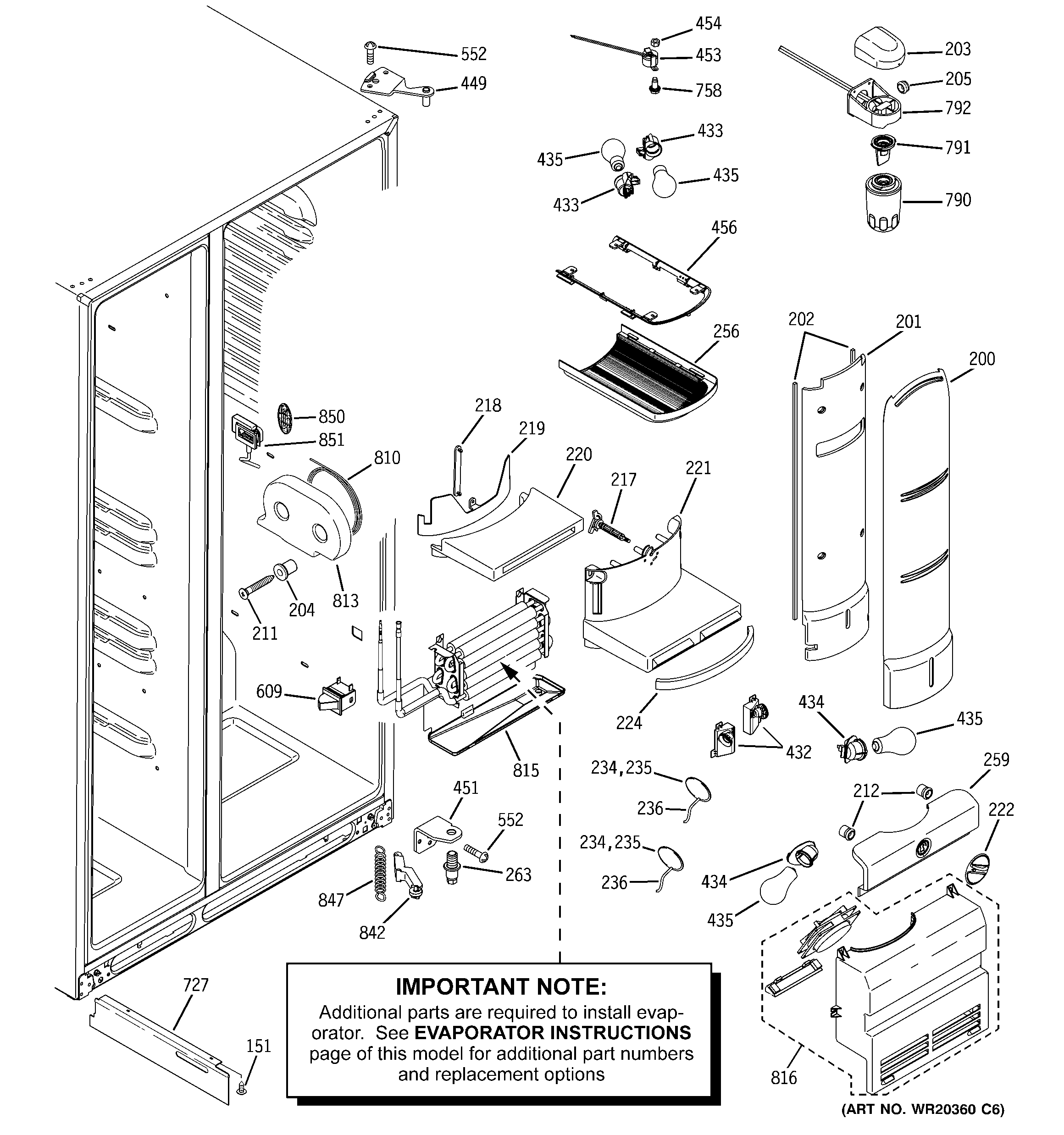 GE PJE25YGXAFSV fresh food section diagram