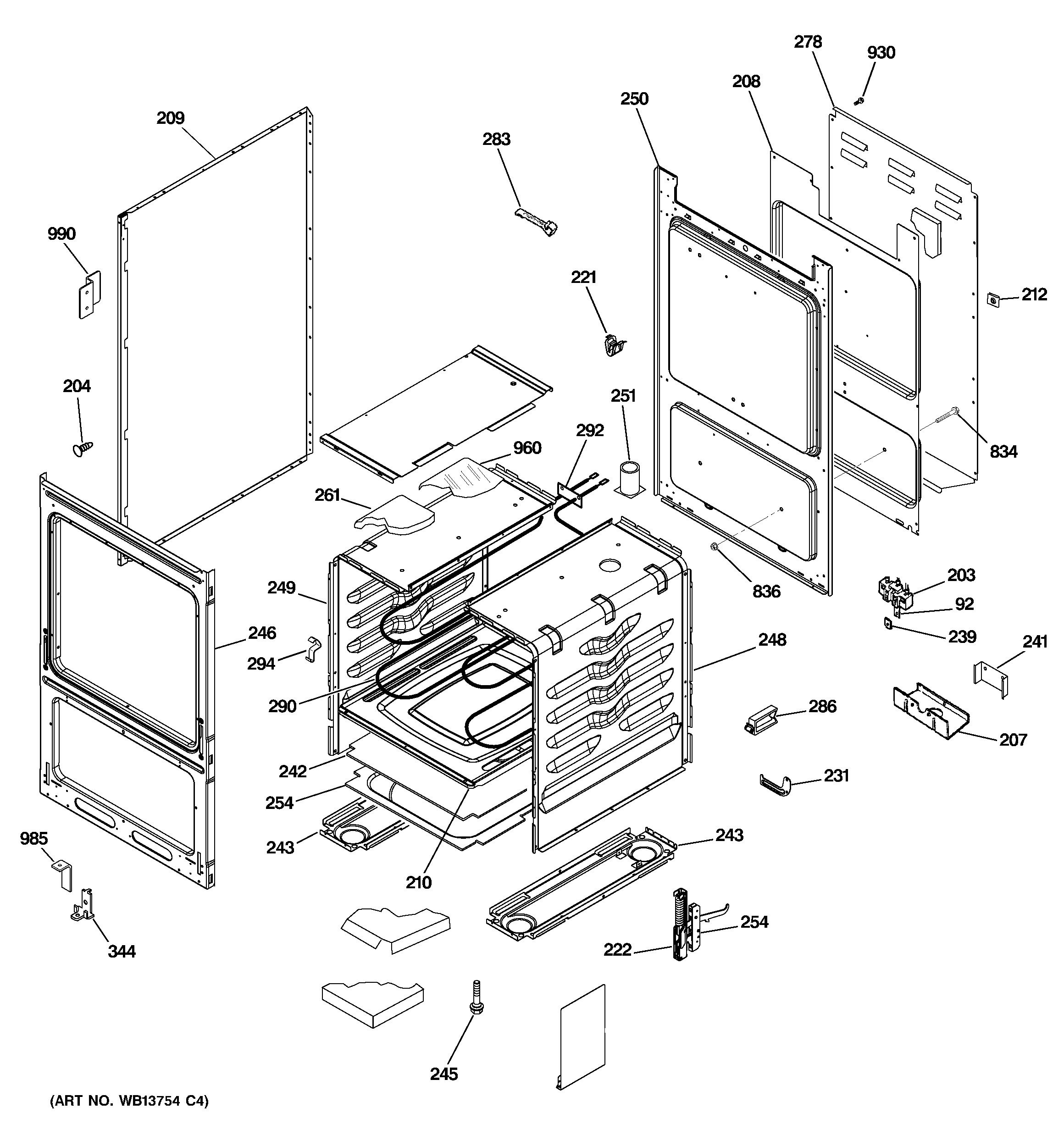 Hotpoint RA724K3WH body parts diagram