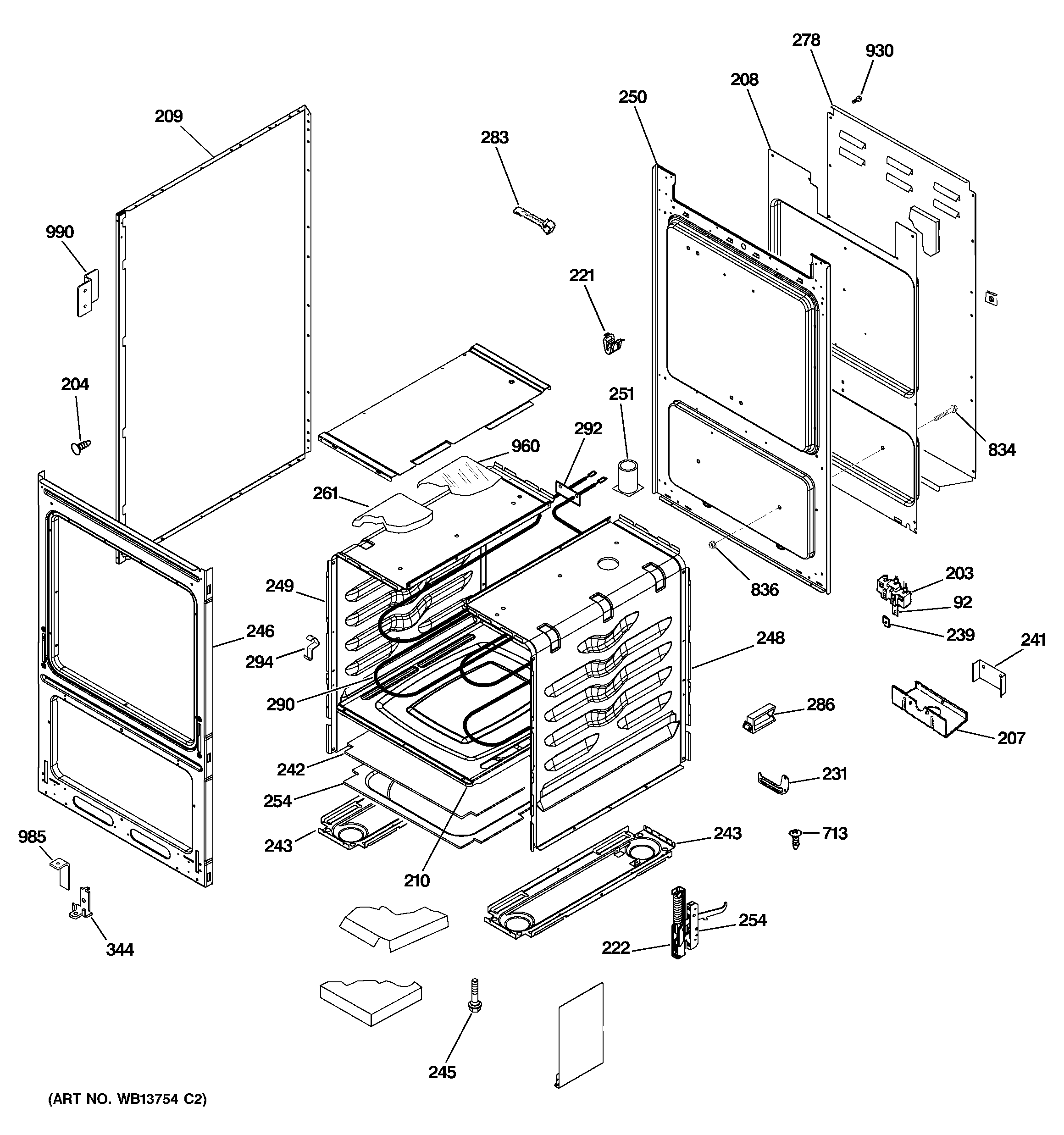 Hotpoint RA720K3CT body parts diagram