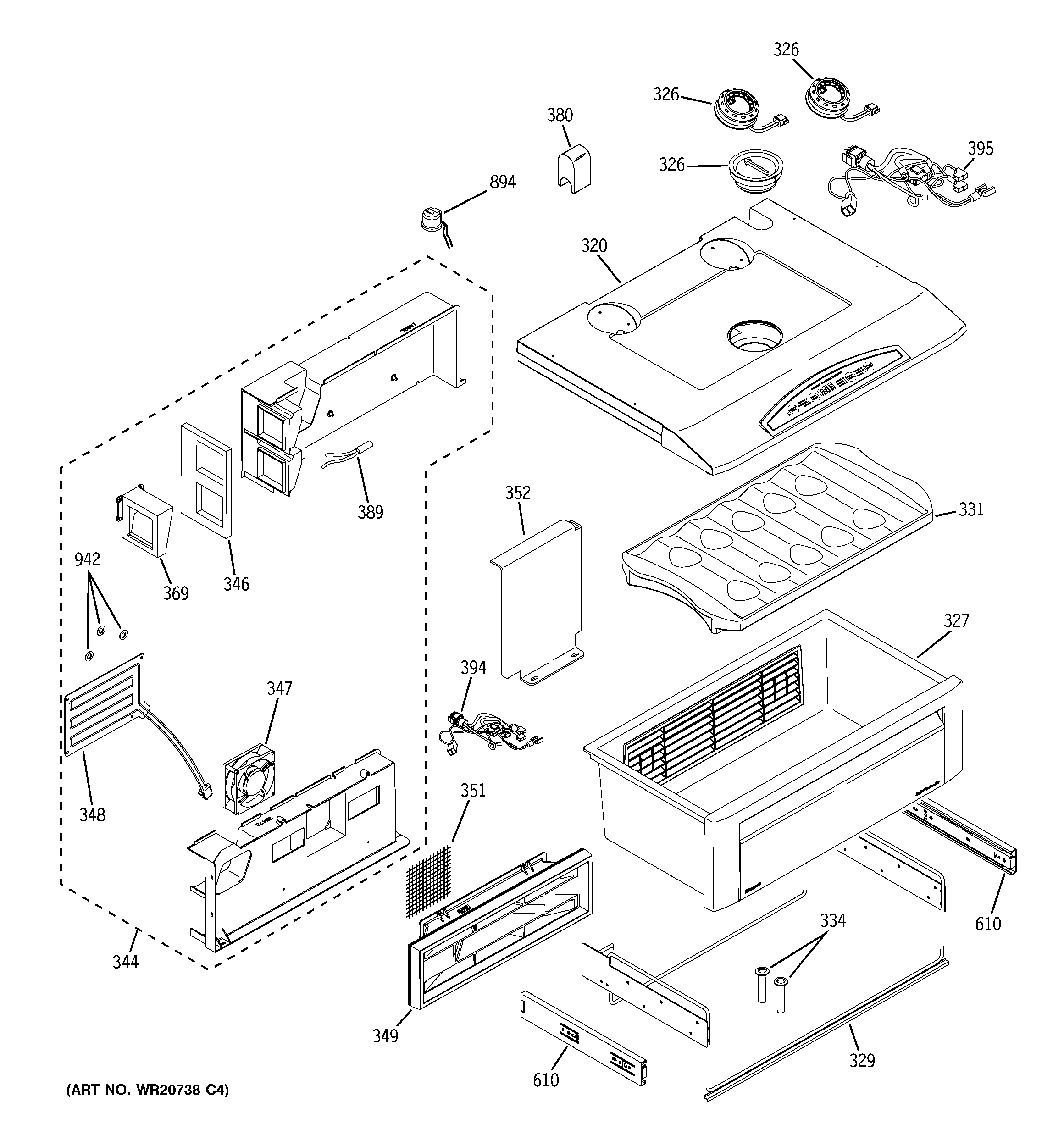 GE ZISW360DXA quick chill diagram
