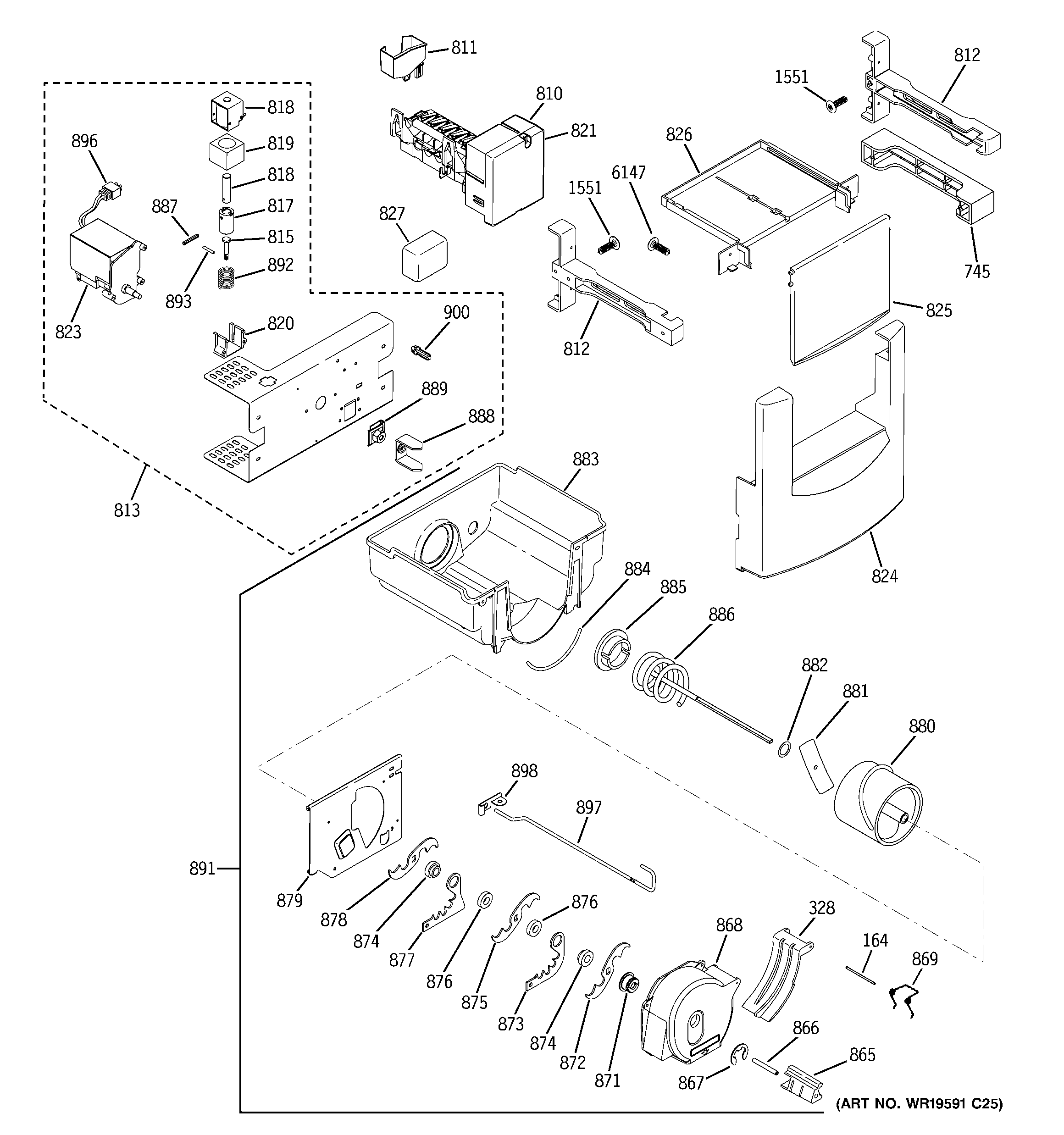 GE ZISW480DXA ice maker & dispenser diagram