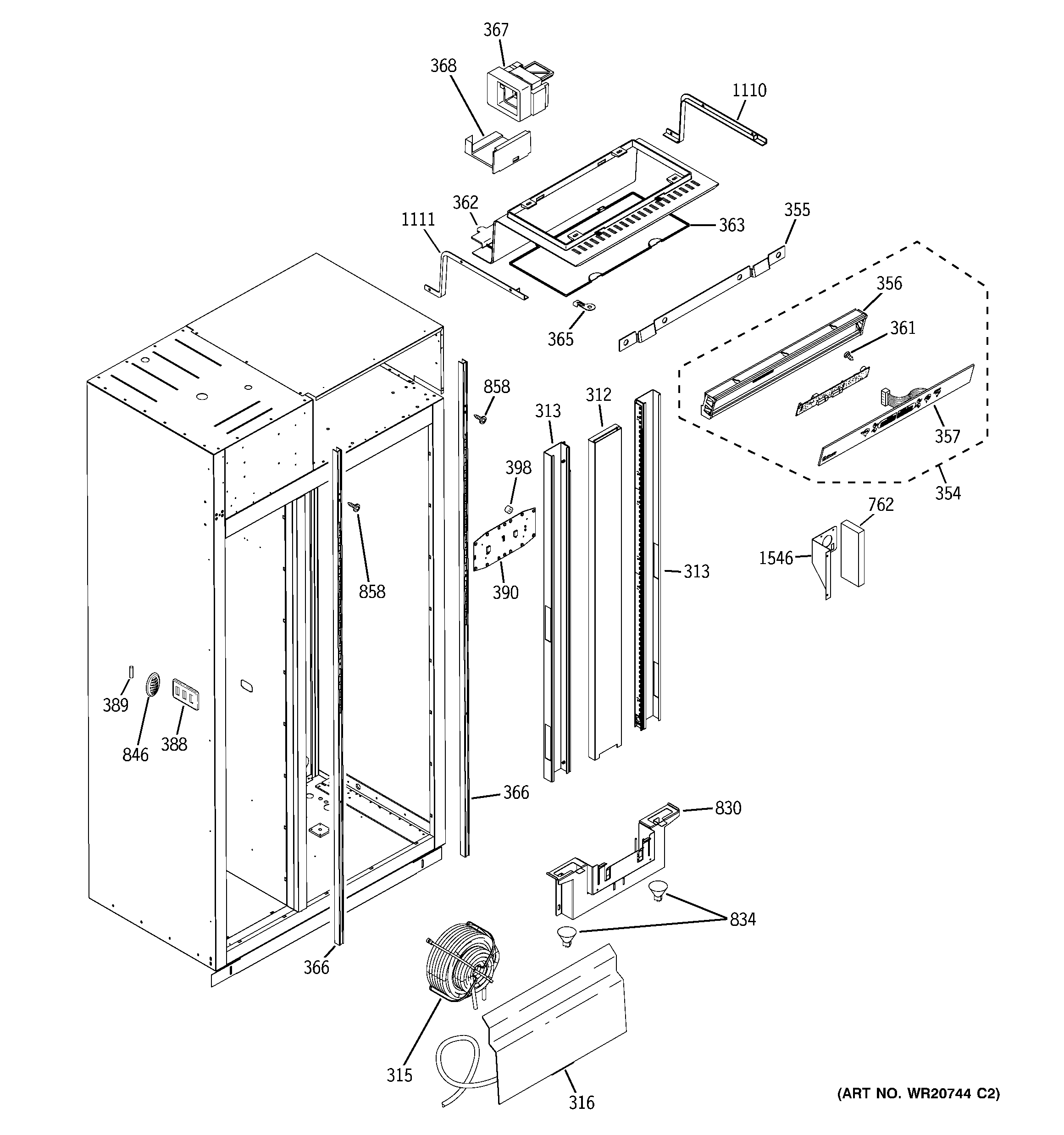 GE ZISW480DXA fresh food section diagram