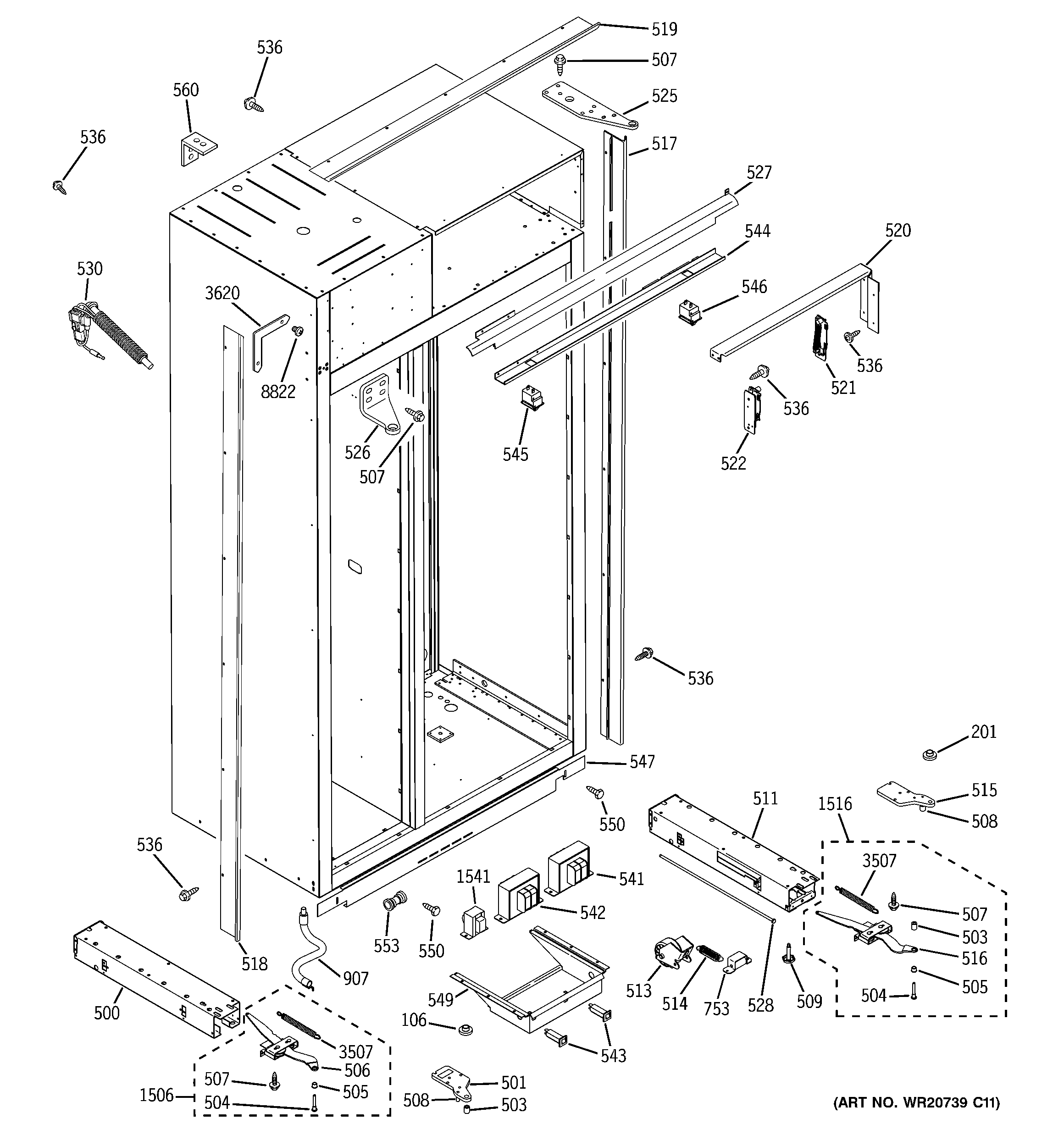 GE ZISW480DXA case parts diagram