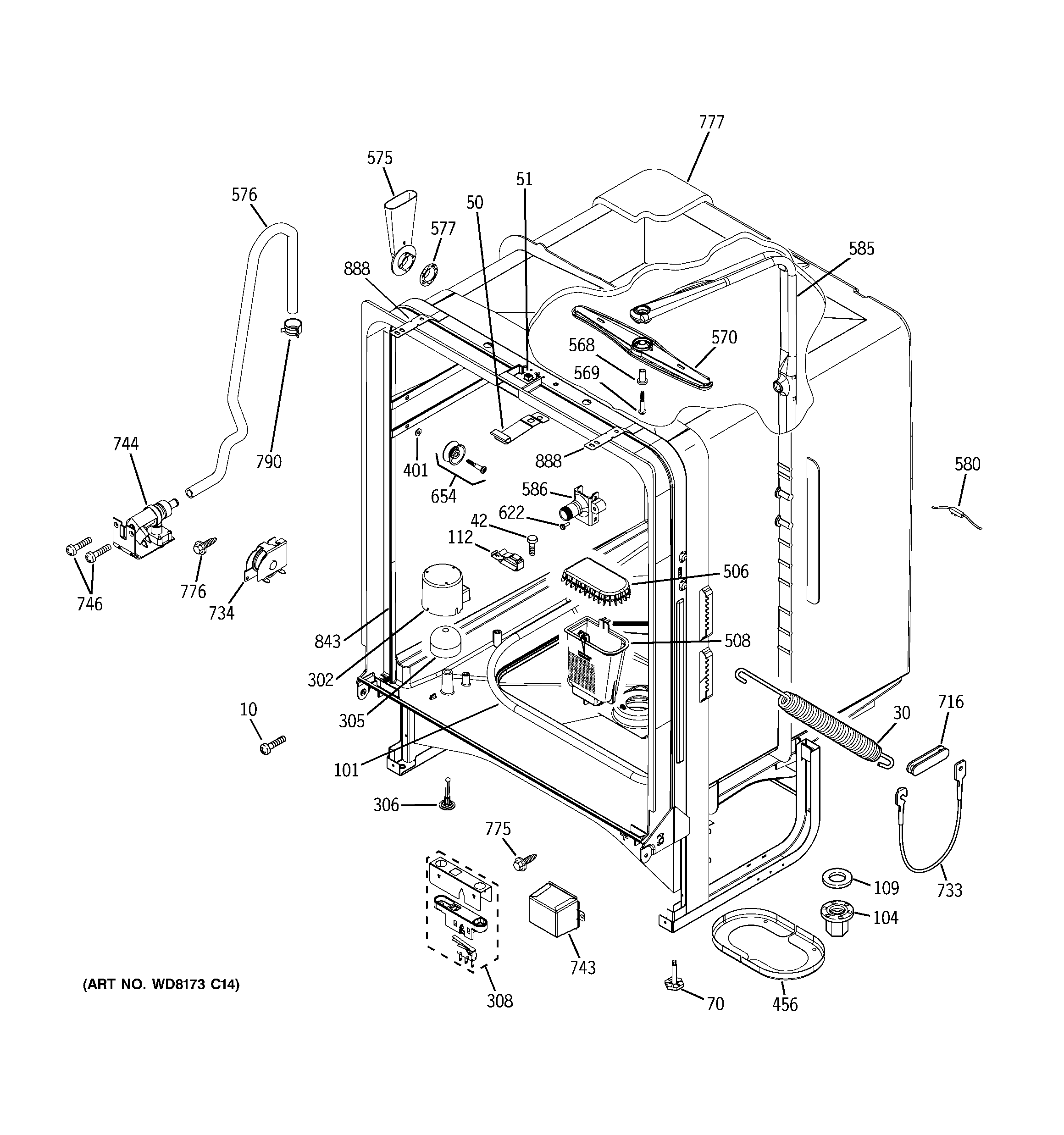 GE GLD5750N00CS body parts diagram