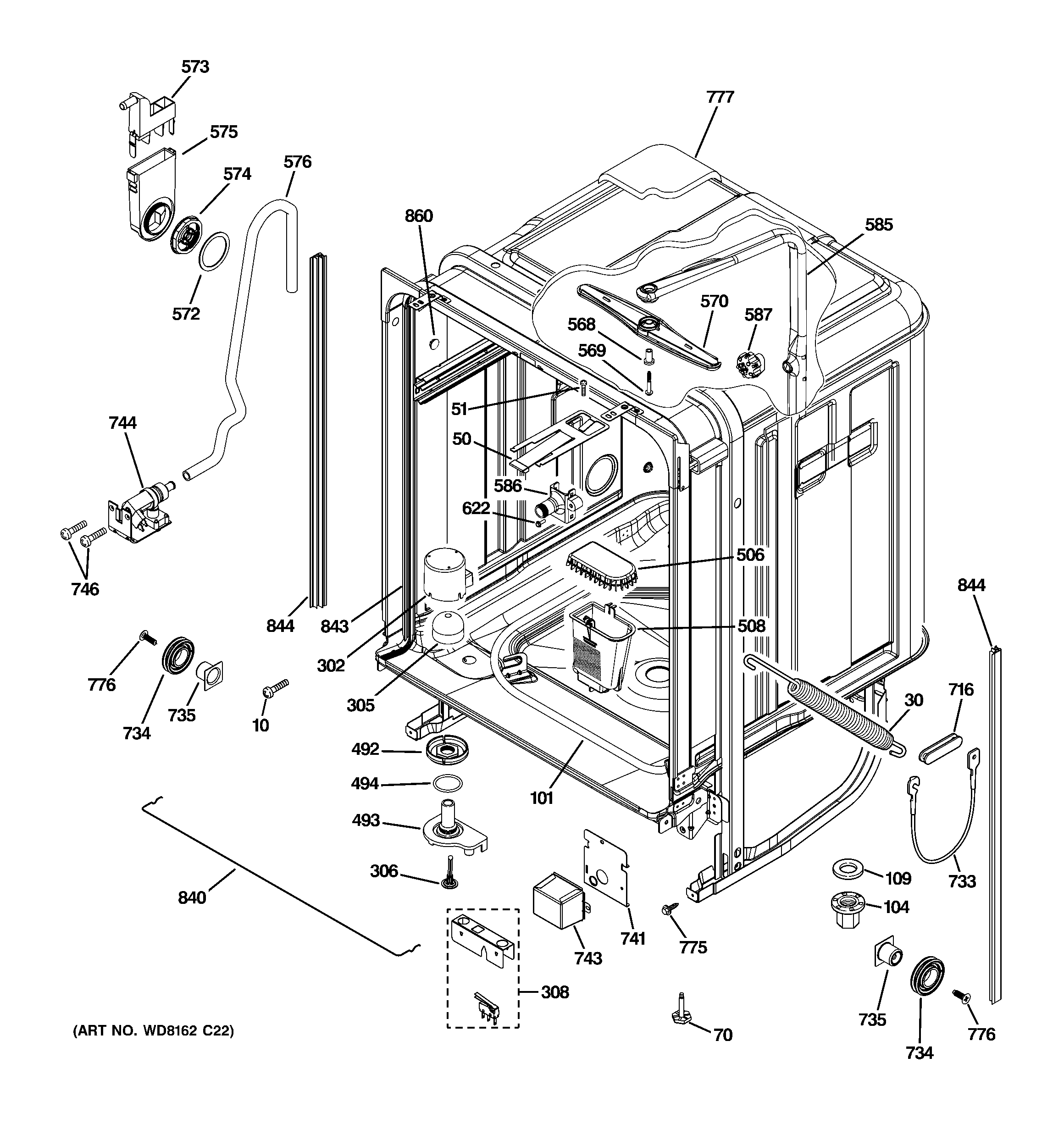 GE ZBD6890K00II body parts diagram