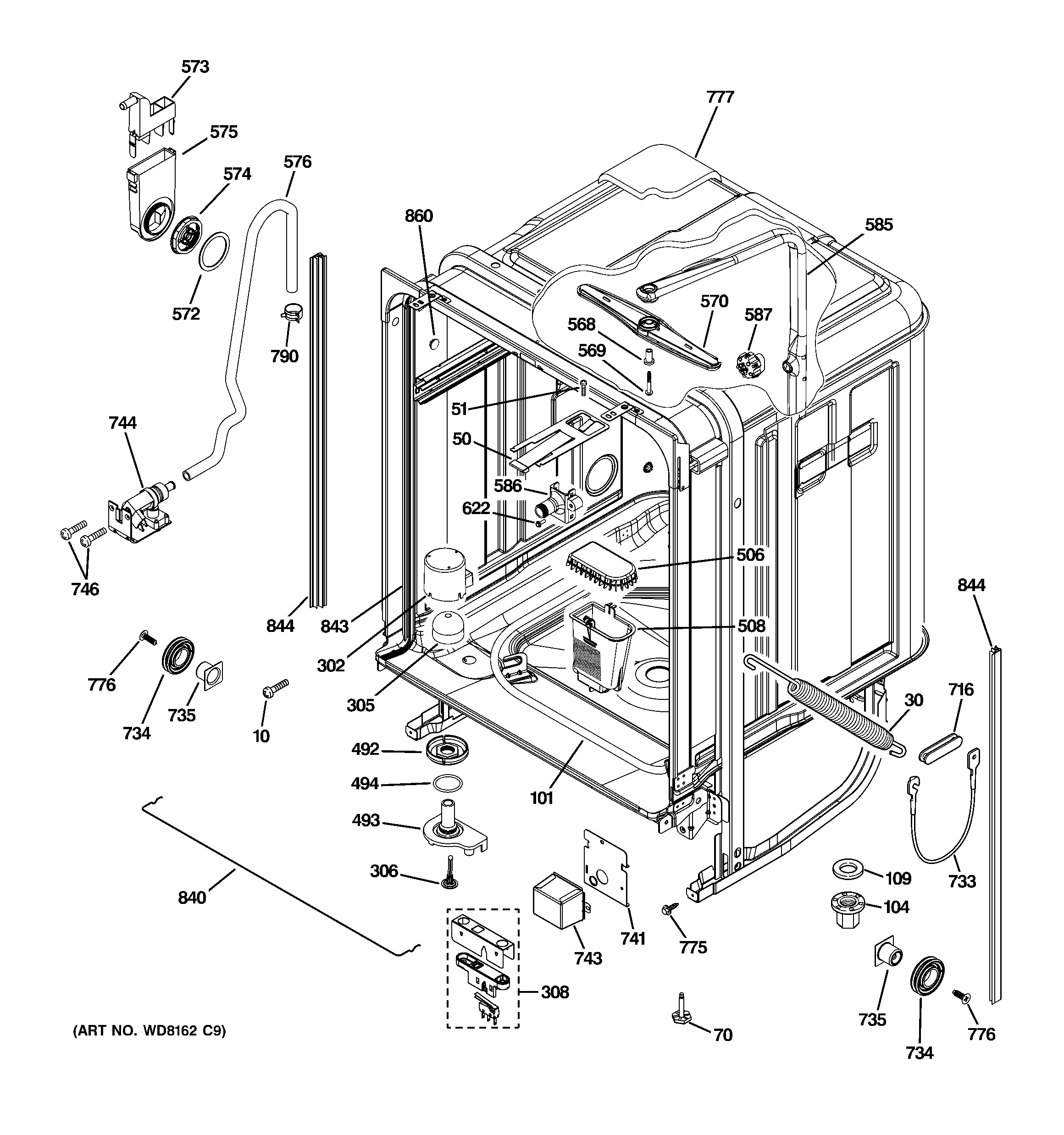 GE ZBD6890K10II body parts diagram