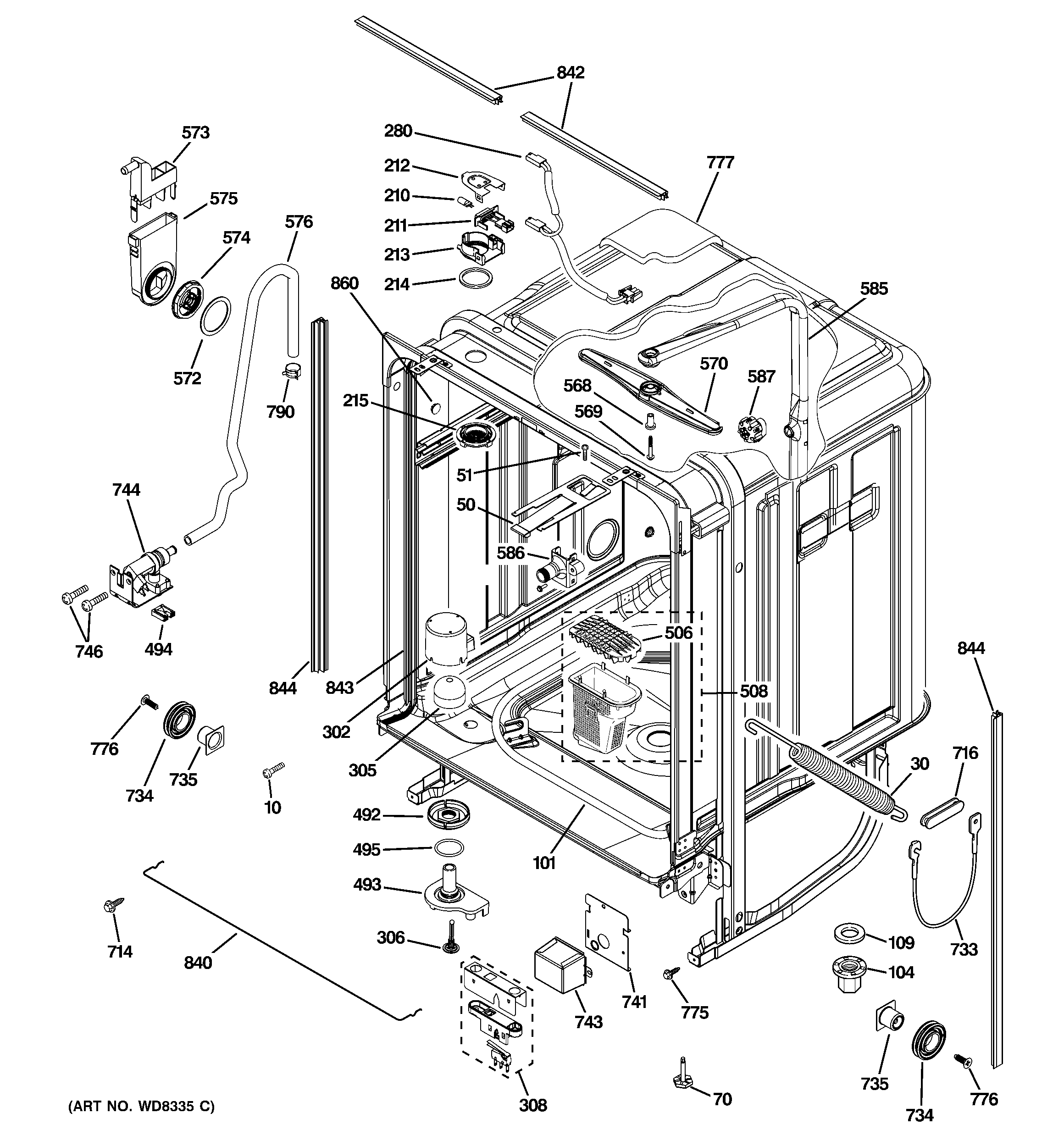 GE ZBD8900P30II body parts diagram