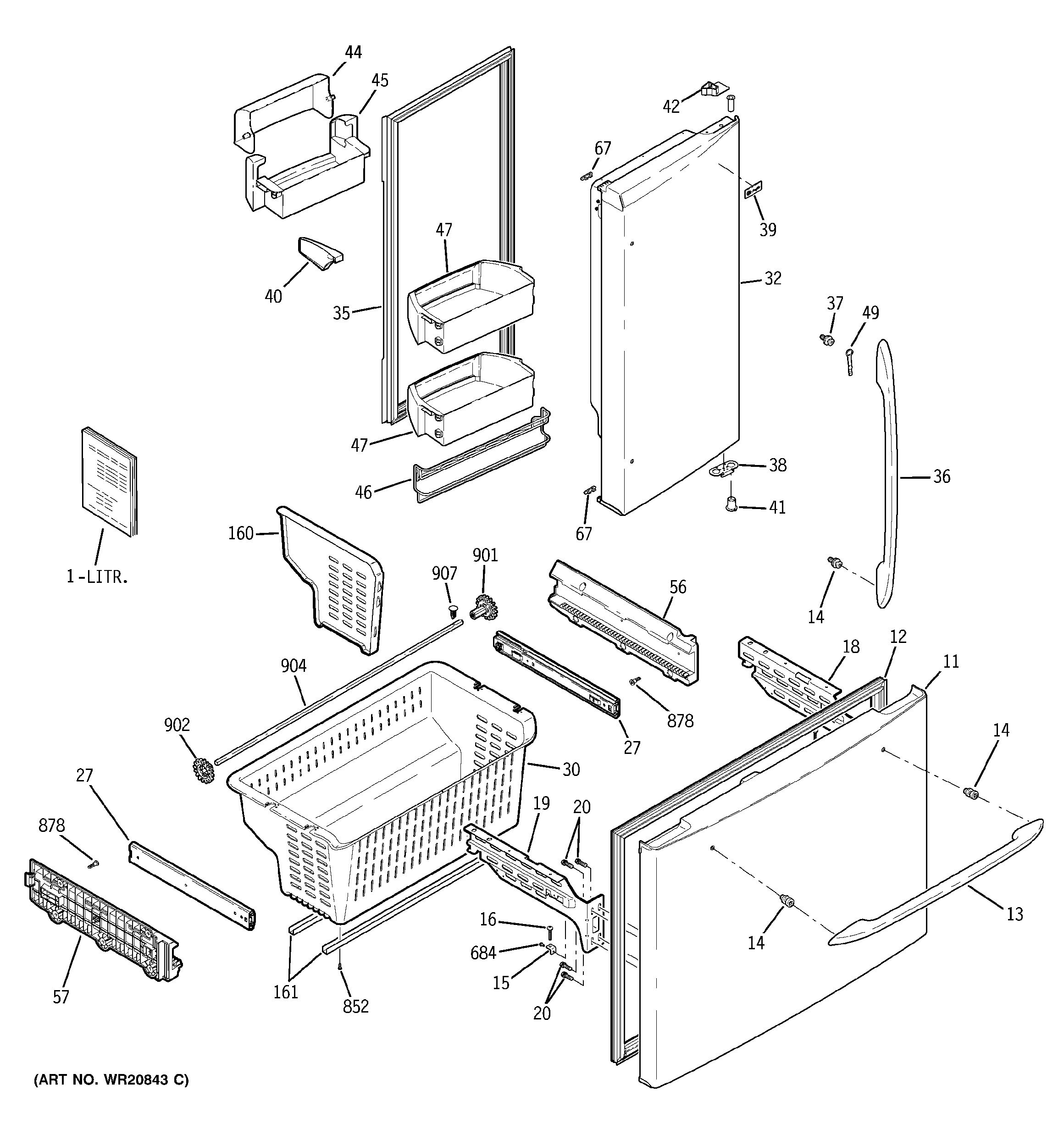 GE PFCF1RKZAWW doors & bins diagram
